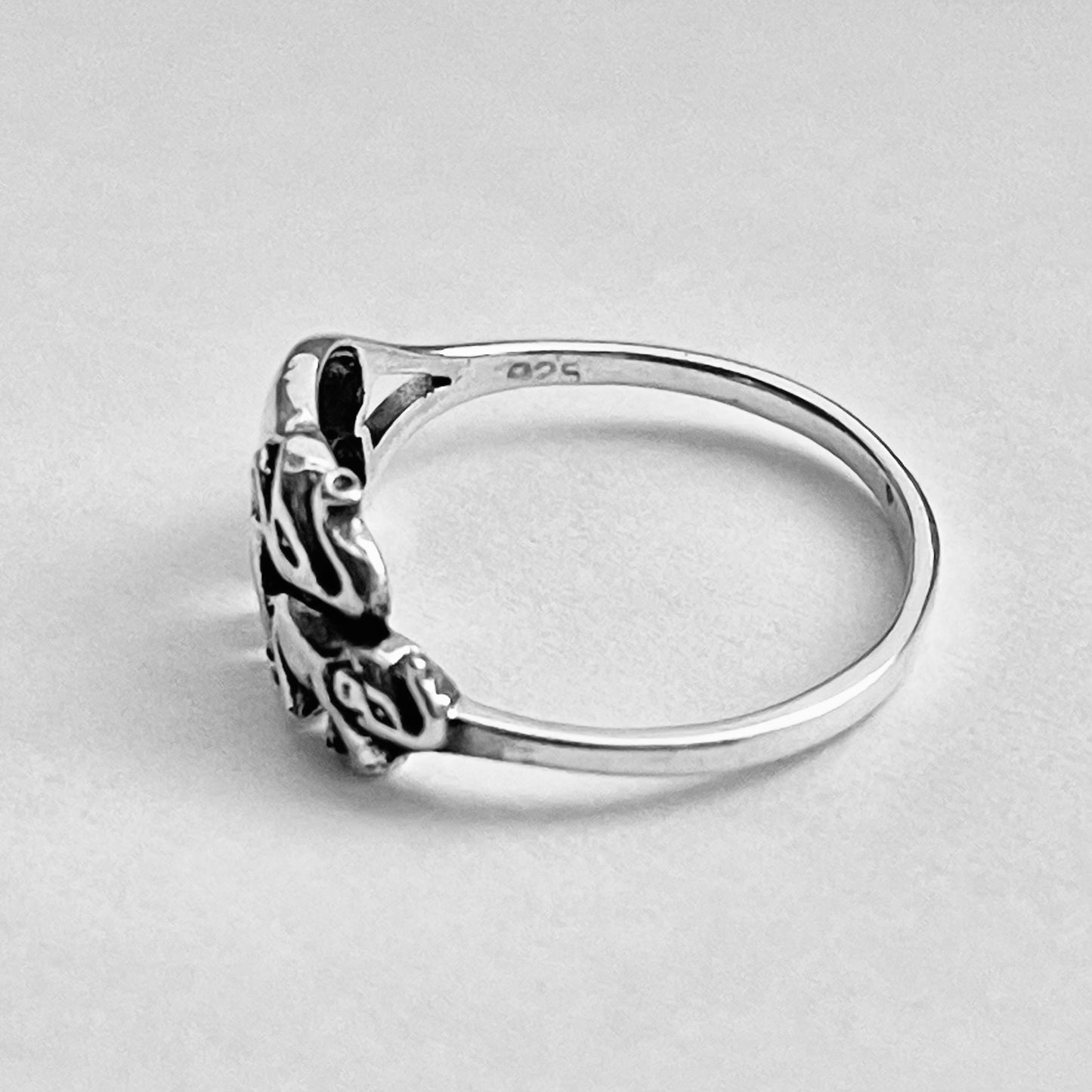 Sterling Silver Baby and Mama Elephant Ring | Love & Animal Jewelry