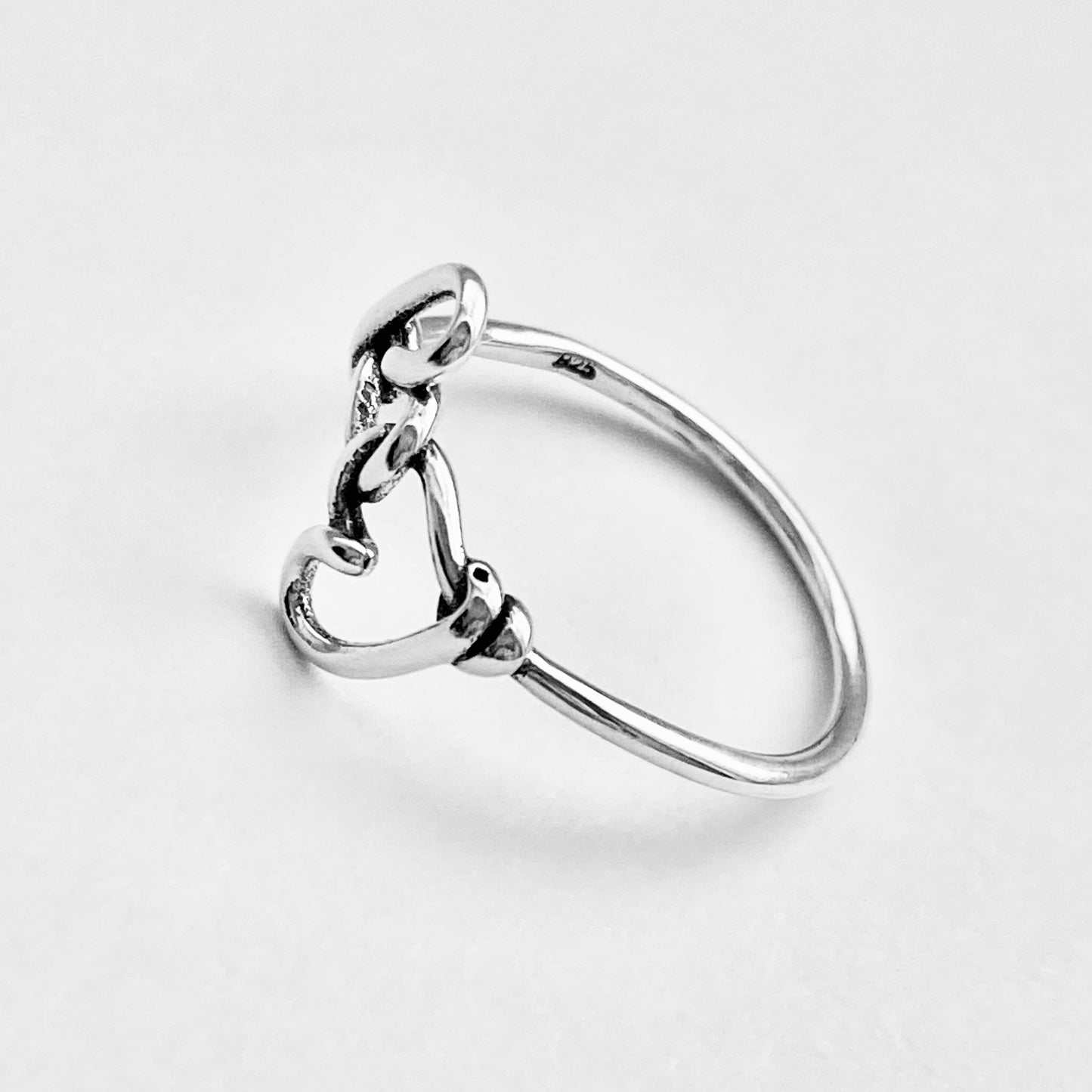 Sterling Silver Double Wire Heart Ring | Forever Connected Love, Minimalist Silver Rings