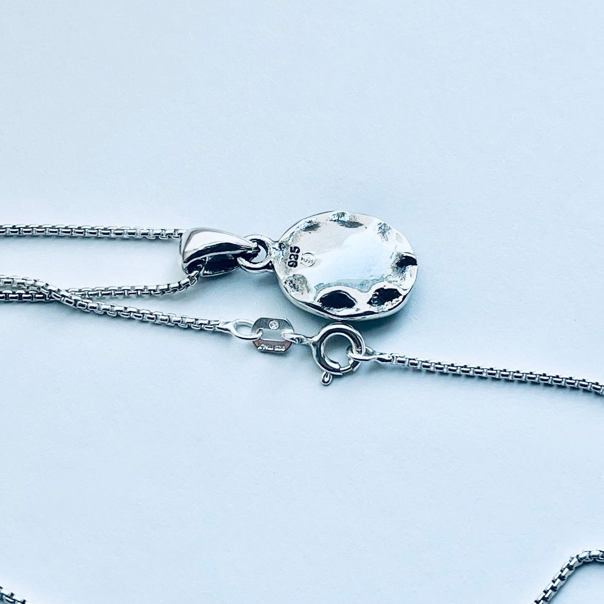 925 Sterling Silver White Lab Opal Necklace – Dainty October Birthstone Pendant Chain
