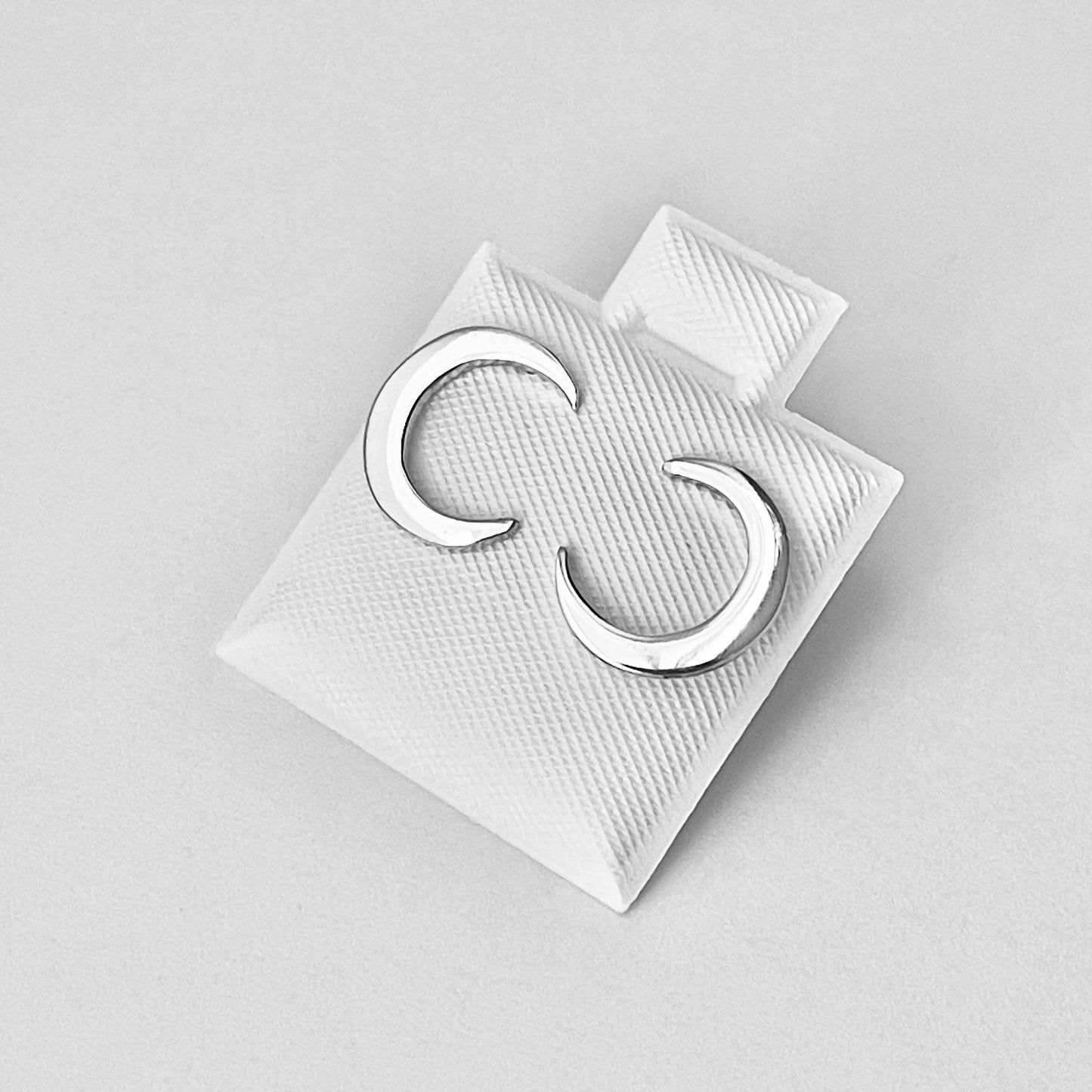Sterling Silver Large Crescent Moon Earring, Celestial Earrings, Stud Silver Earring