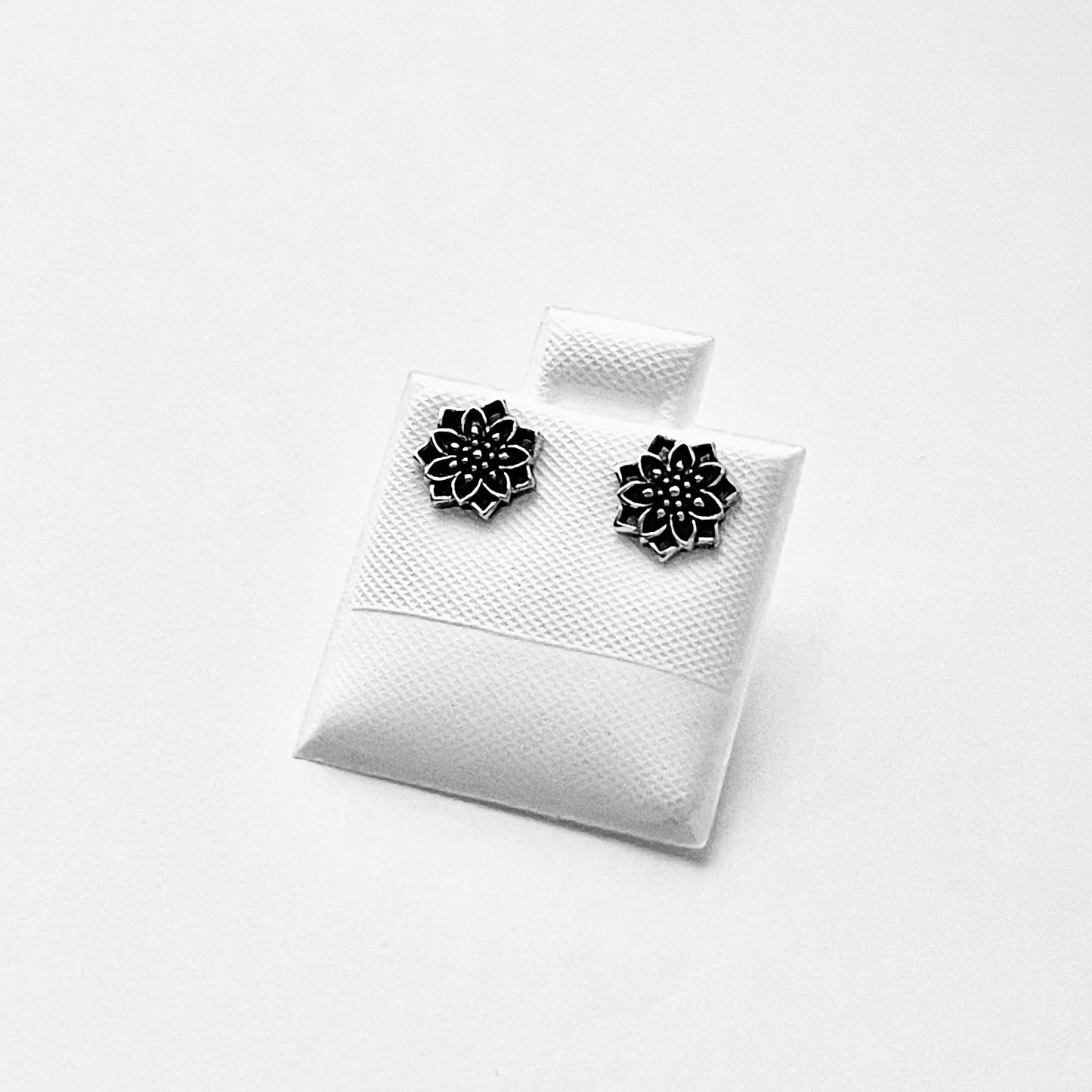 Sterling Silver Dainty Lotus Earrings, Mandala Stud Earring, Flower Jewelry