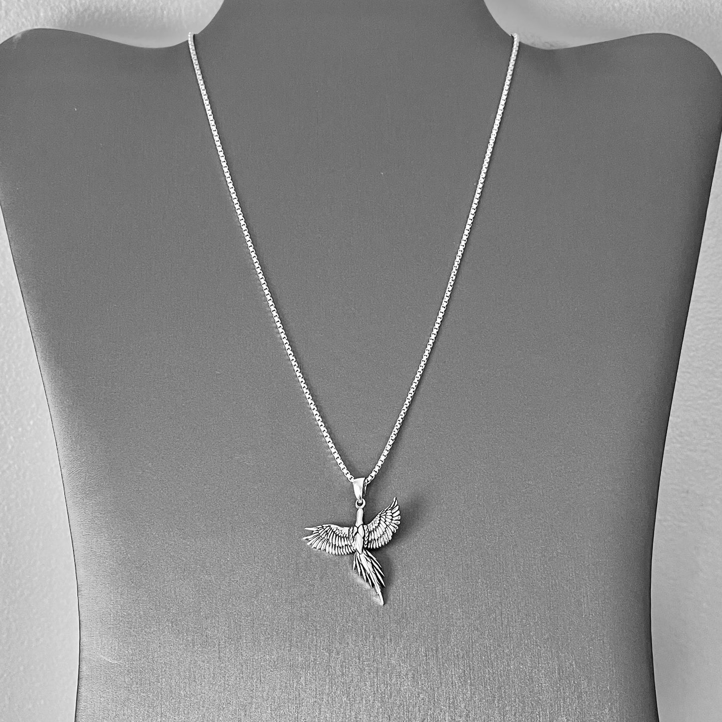 Sterling Silver Rising Phoenix Bird Necklace, Animal Necklaces, Spirit Birds