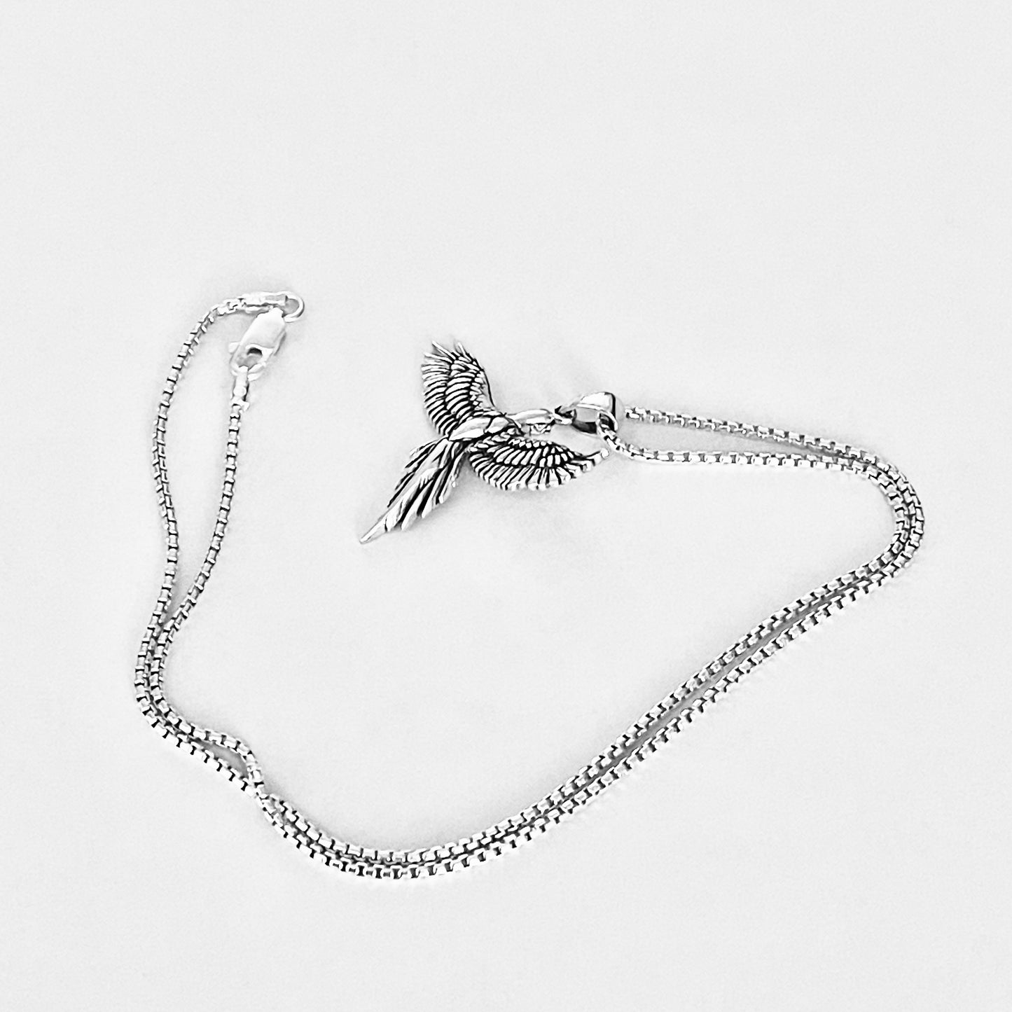 Sterling Silver Rising Phoenix Bird Necklace, Animal Necklaces, Spirit Birds