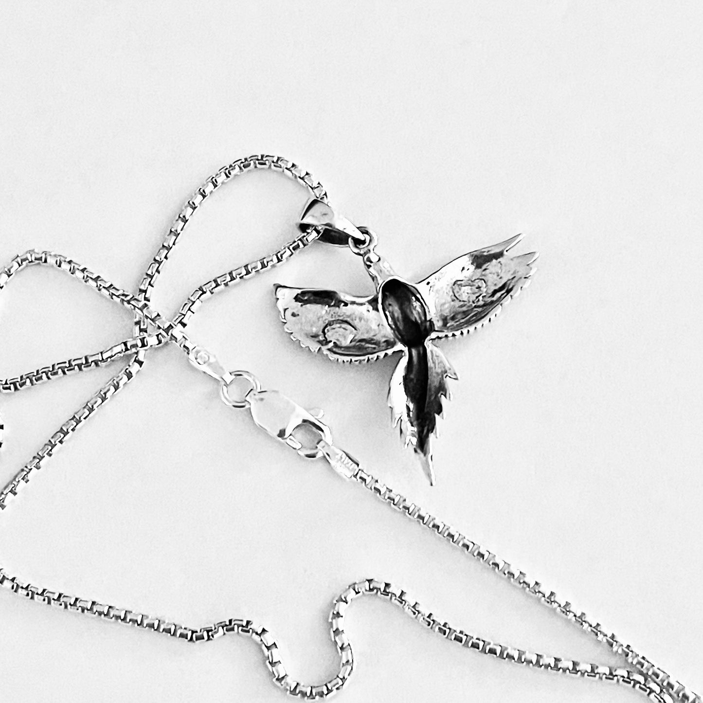 Sterling Silver Rising Phoenix Bird Necklace, Animal Necklaces, Spirit Birds