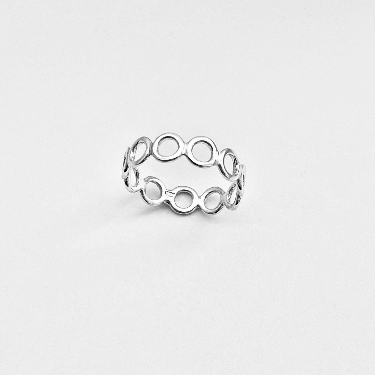 Sterling Silver Thin Small Eternity Open Circle Band, Halo Rings, Round Circles