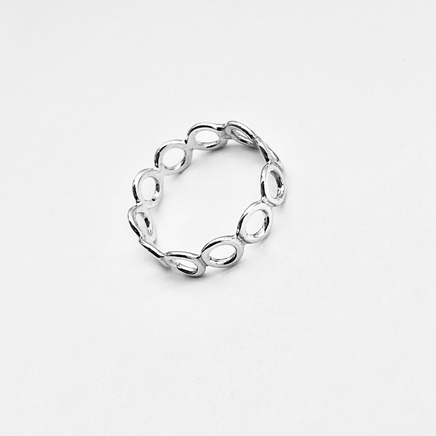 Sterling Silver Thin Small Eternity Open Circle Band, Halo Rings, Round Circles