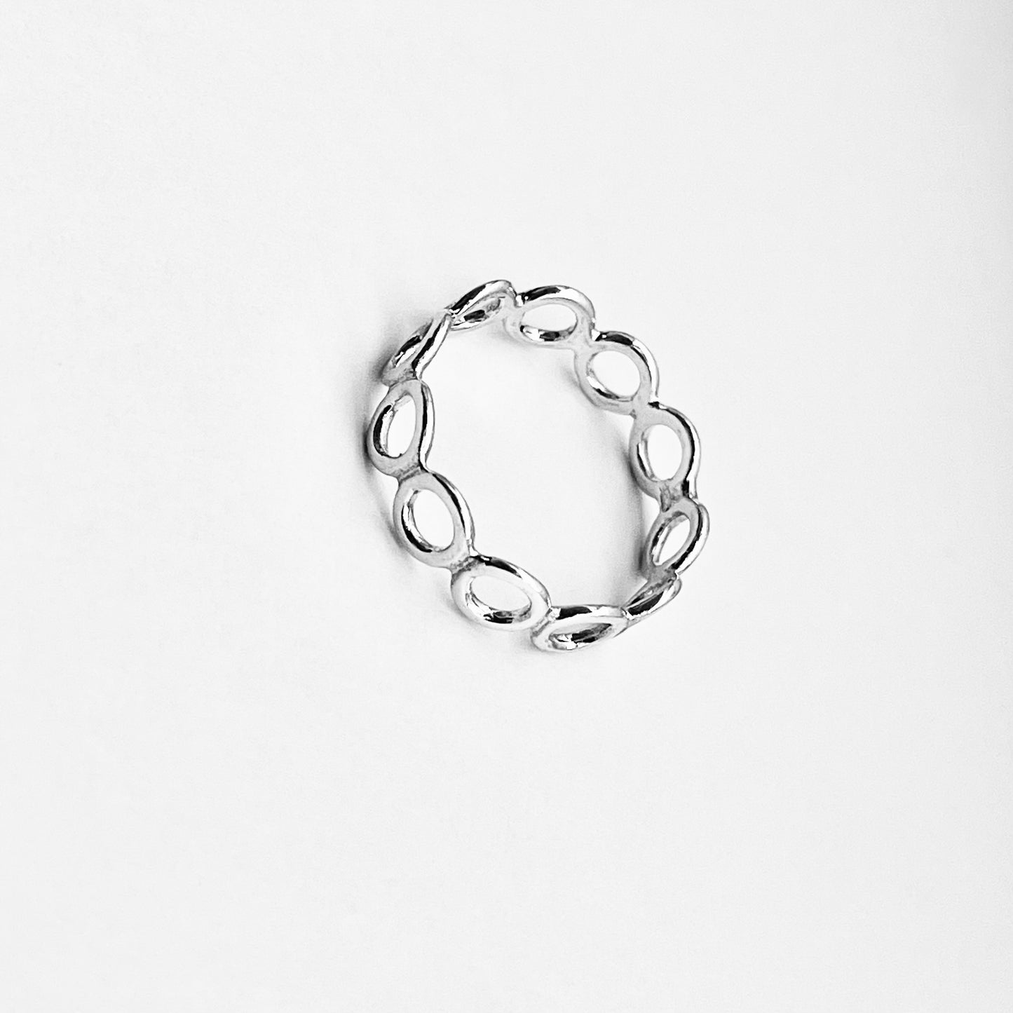 Sterling Silver Thin Small Eternity Open Circle Band, Halo Rings, Round Circles