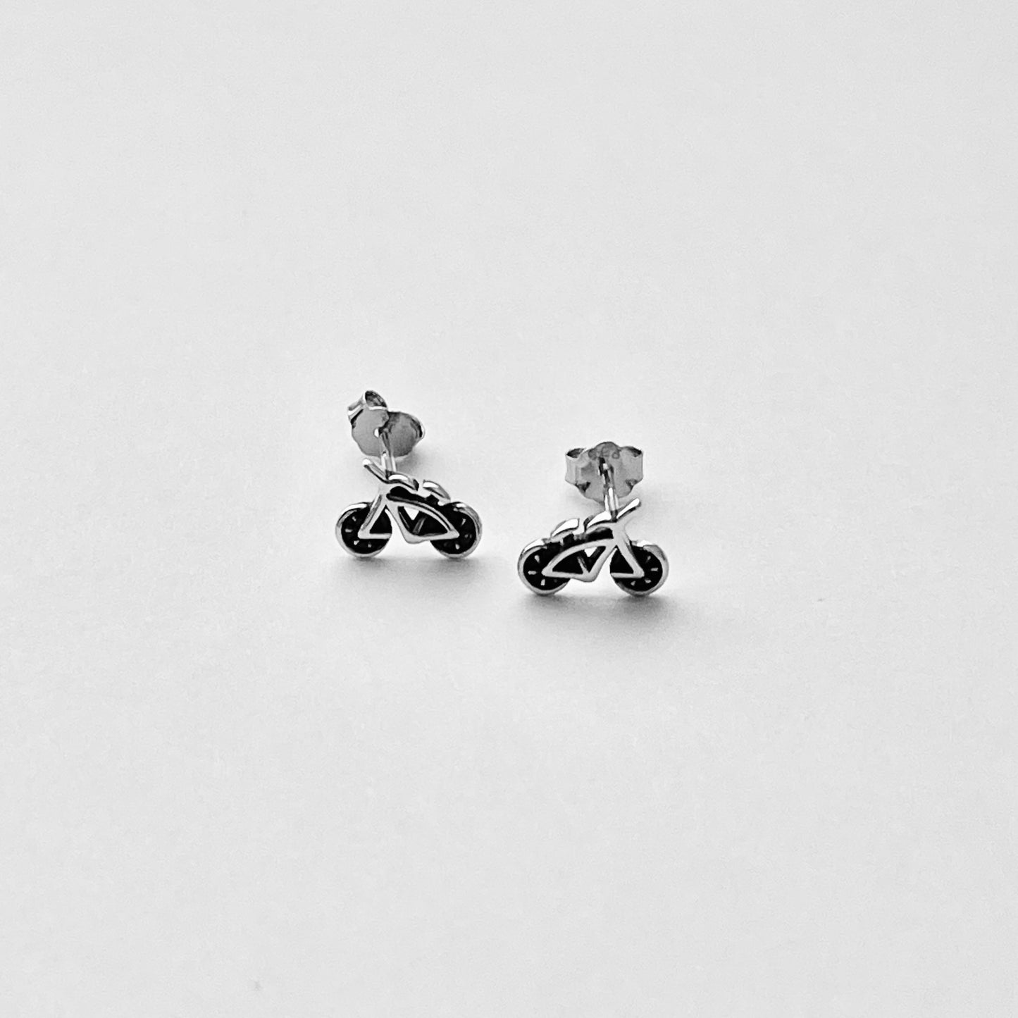 Sterling Silver Little Cruiser Bike Earrings, Bikers, Bicycle Silver Earring