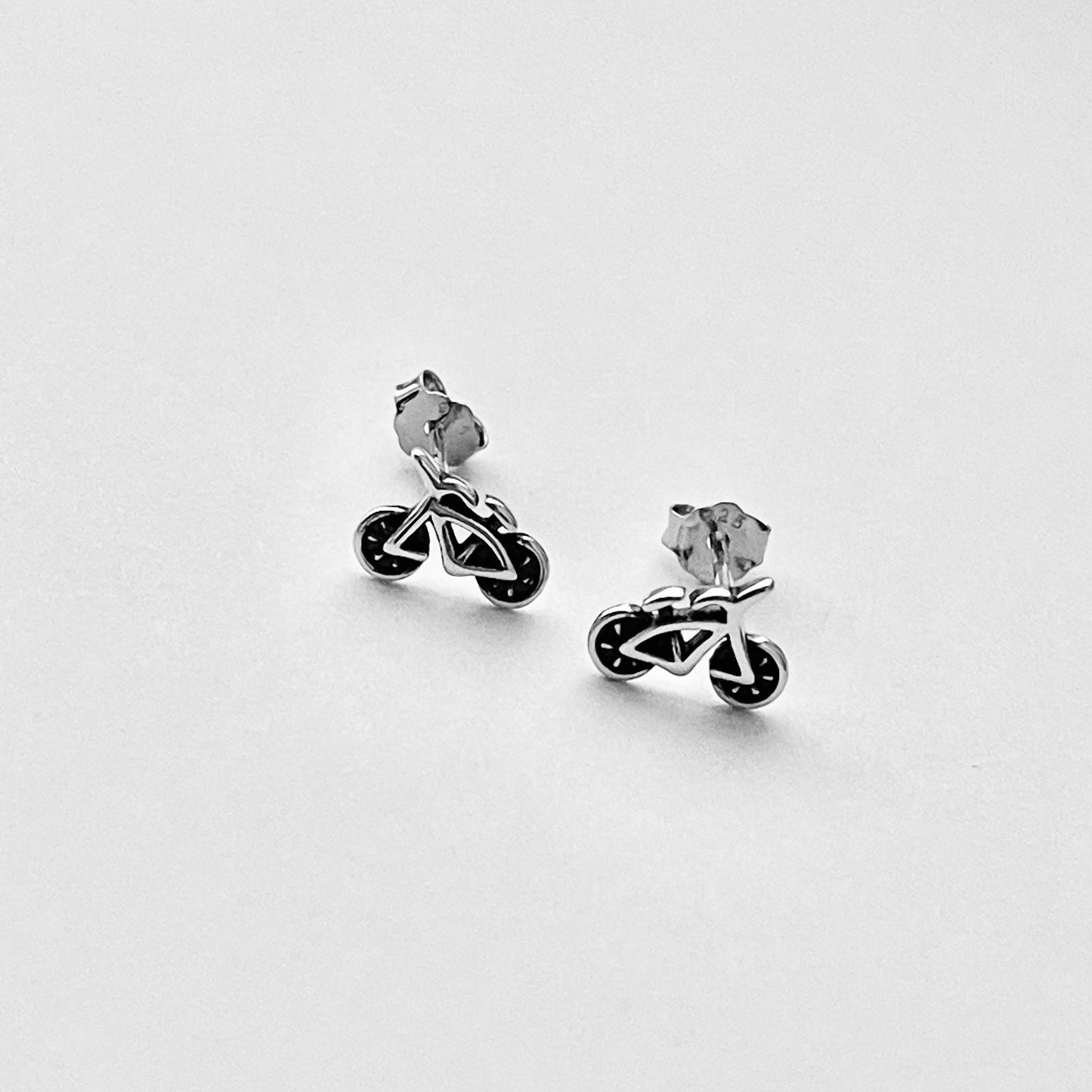 Sterling Silver Little Cruiser Bike Earrings, Bikers, Bicycle Silver Earring