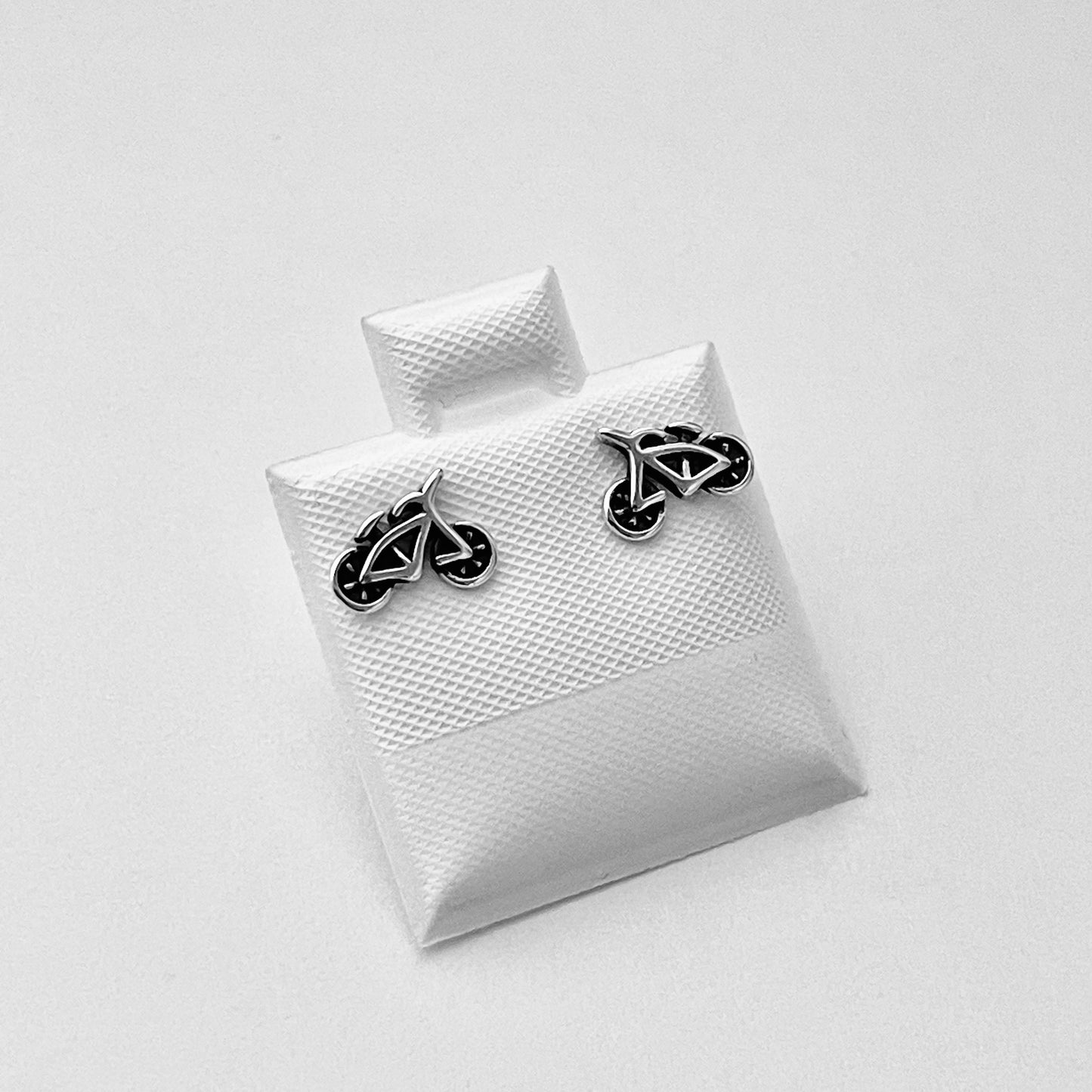 Sterling Silver Little Cruiser Bike Earrings, Bikers, Bicycle Silver Earring