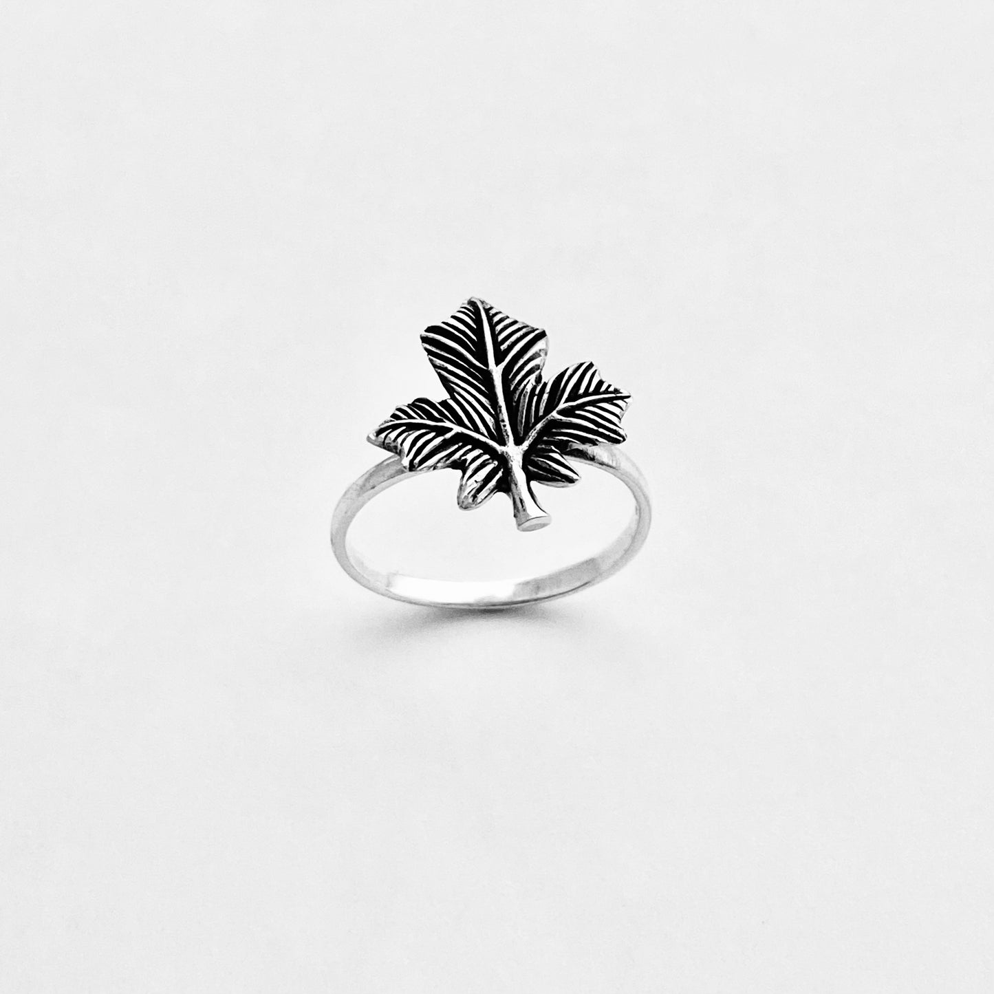 Sterling Silver Delicate Maple Leaf Ring, Tree Ring, Canadian Leaves, Silver Rings, Canada Trees