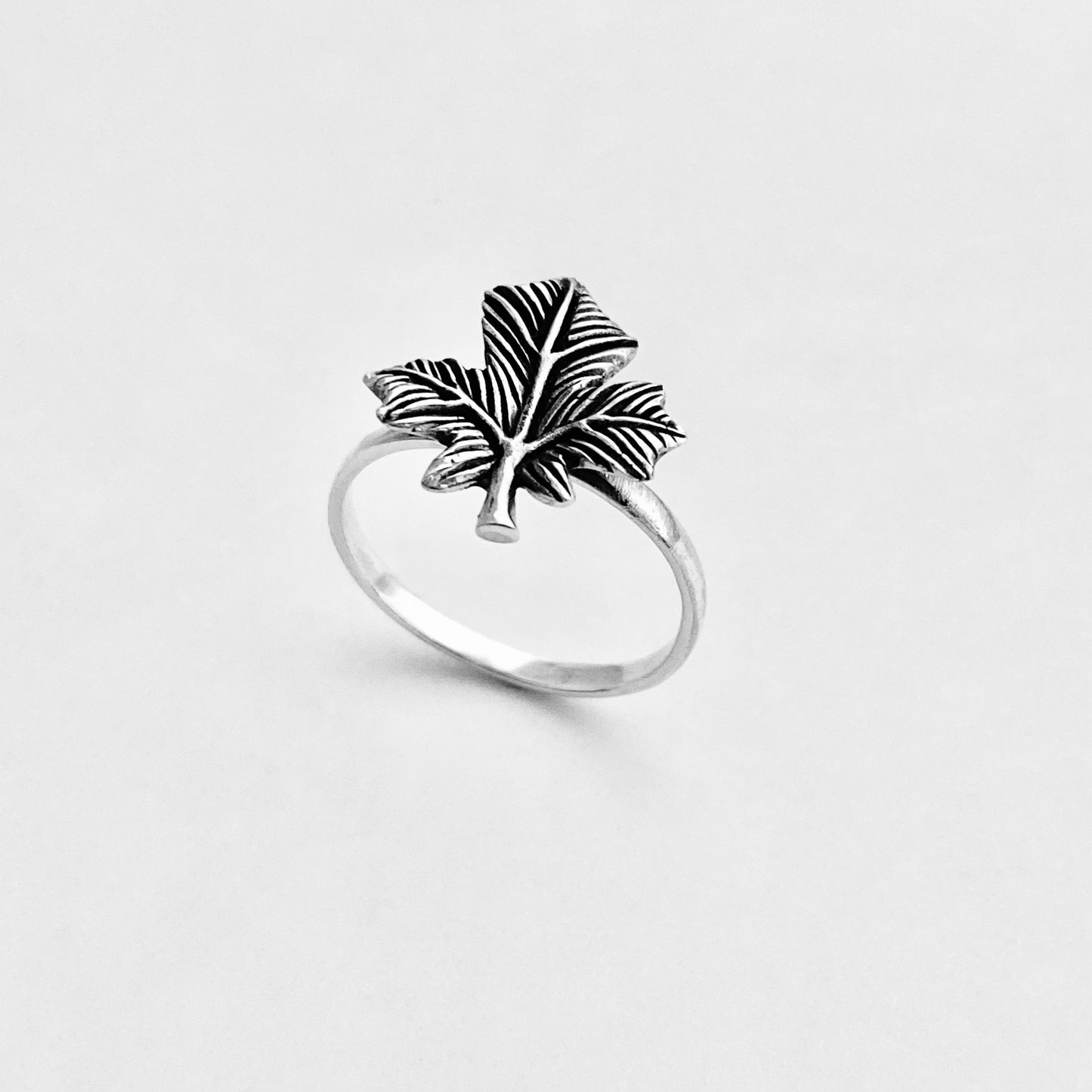 Sterling Silver Delicate Maple Leaf Ring, Tree Ring, Canadian Leaves, Silver Rings, Canada Trees