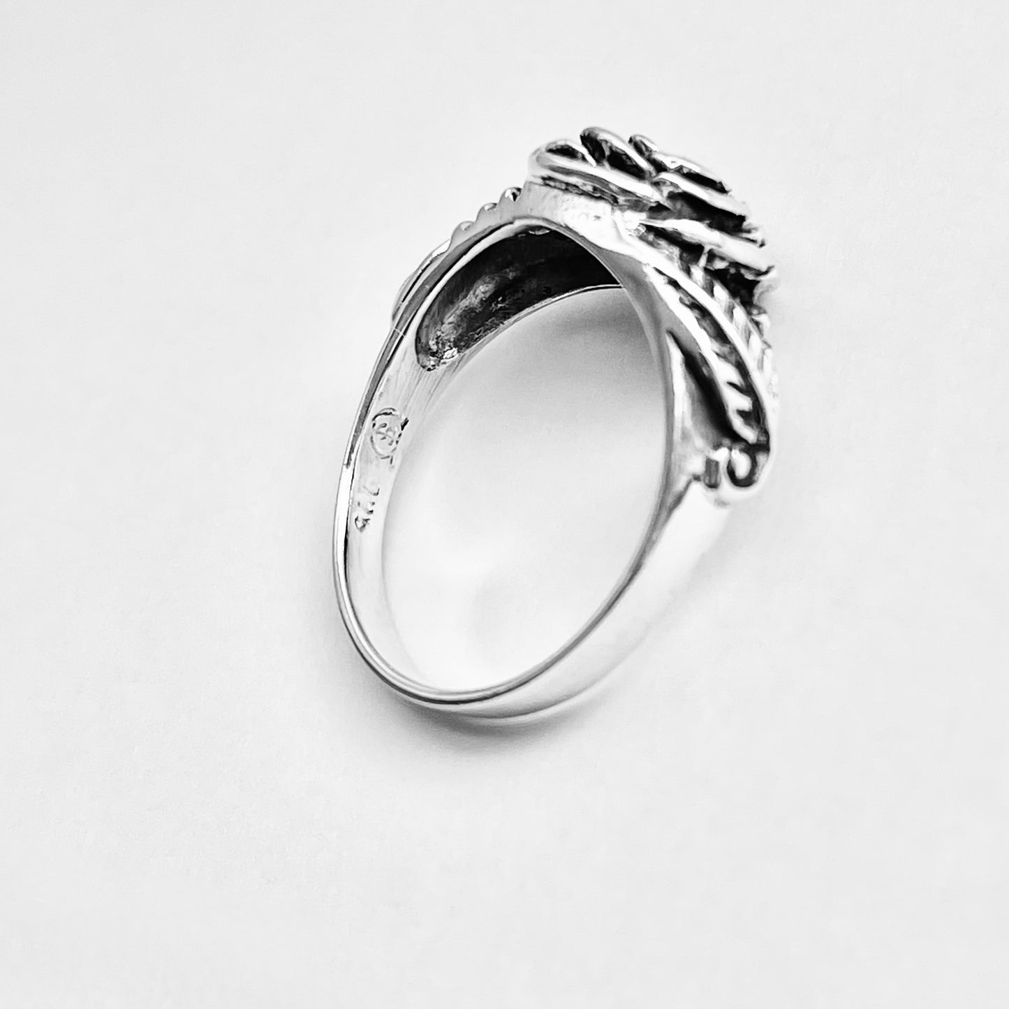 925 Sterling Silver Rose Ring with Leaves | Floral Love Roses Flower Silver Rings