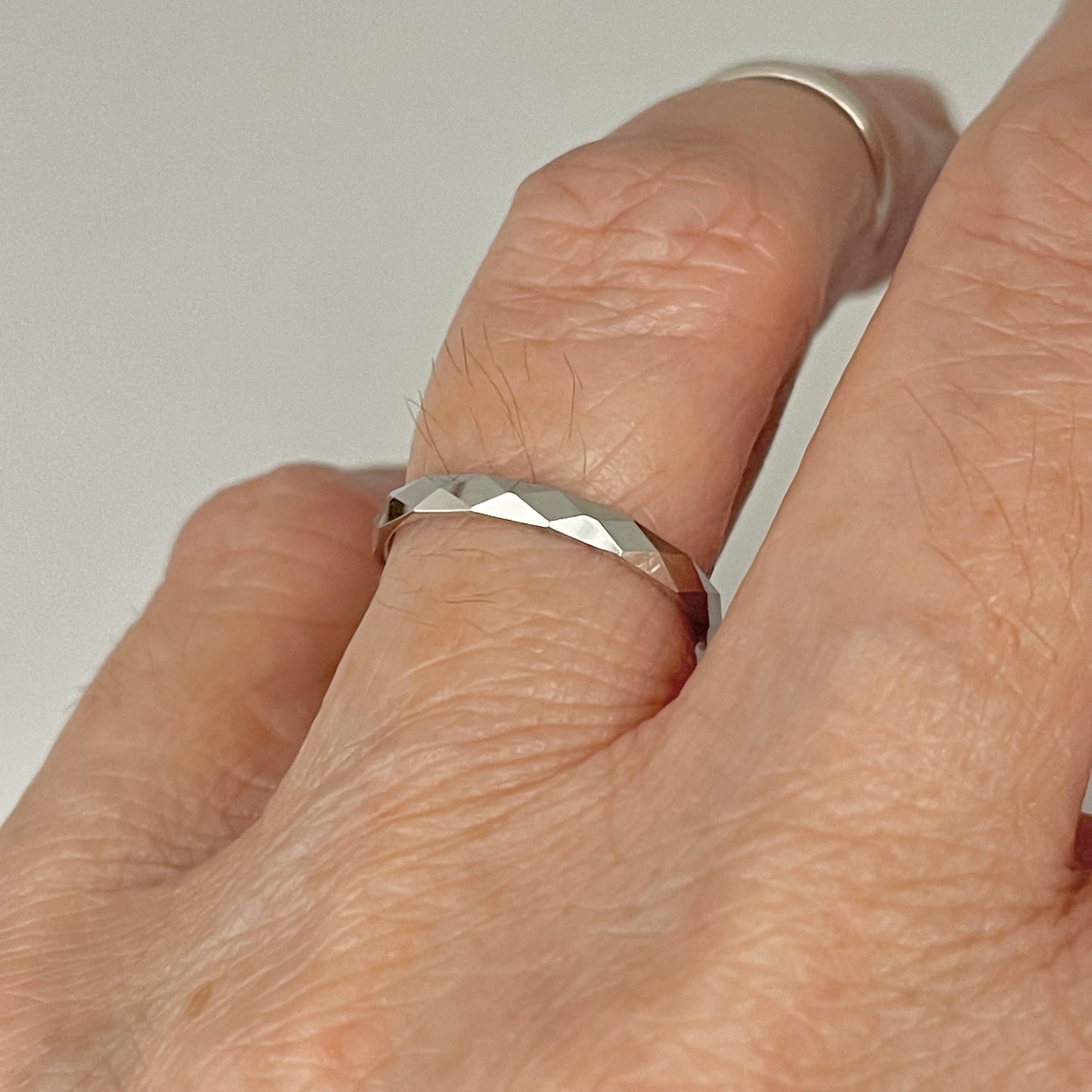 925 Sterling Silver Diamond Cut 2mm Band Ring – Dainty Stackable Wedding Silver Ring for Women & Men