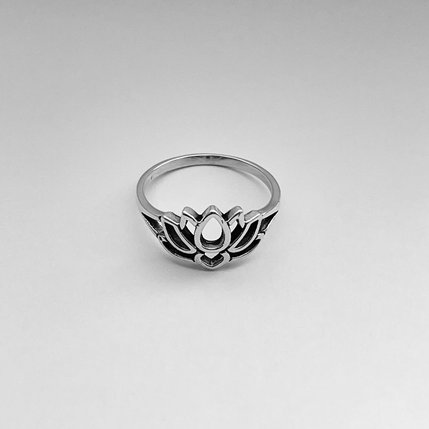 Sterling Silver Simple Lotus Ring, Purity Flower Rings, Spirit Flowers