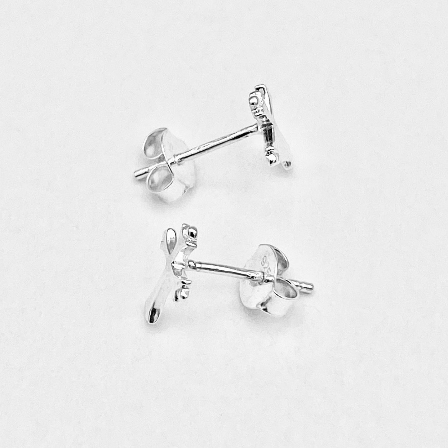 925 Sterling Silver Unisex Cross Stud Earrings | Religious & Protection Earring