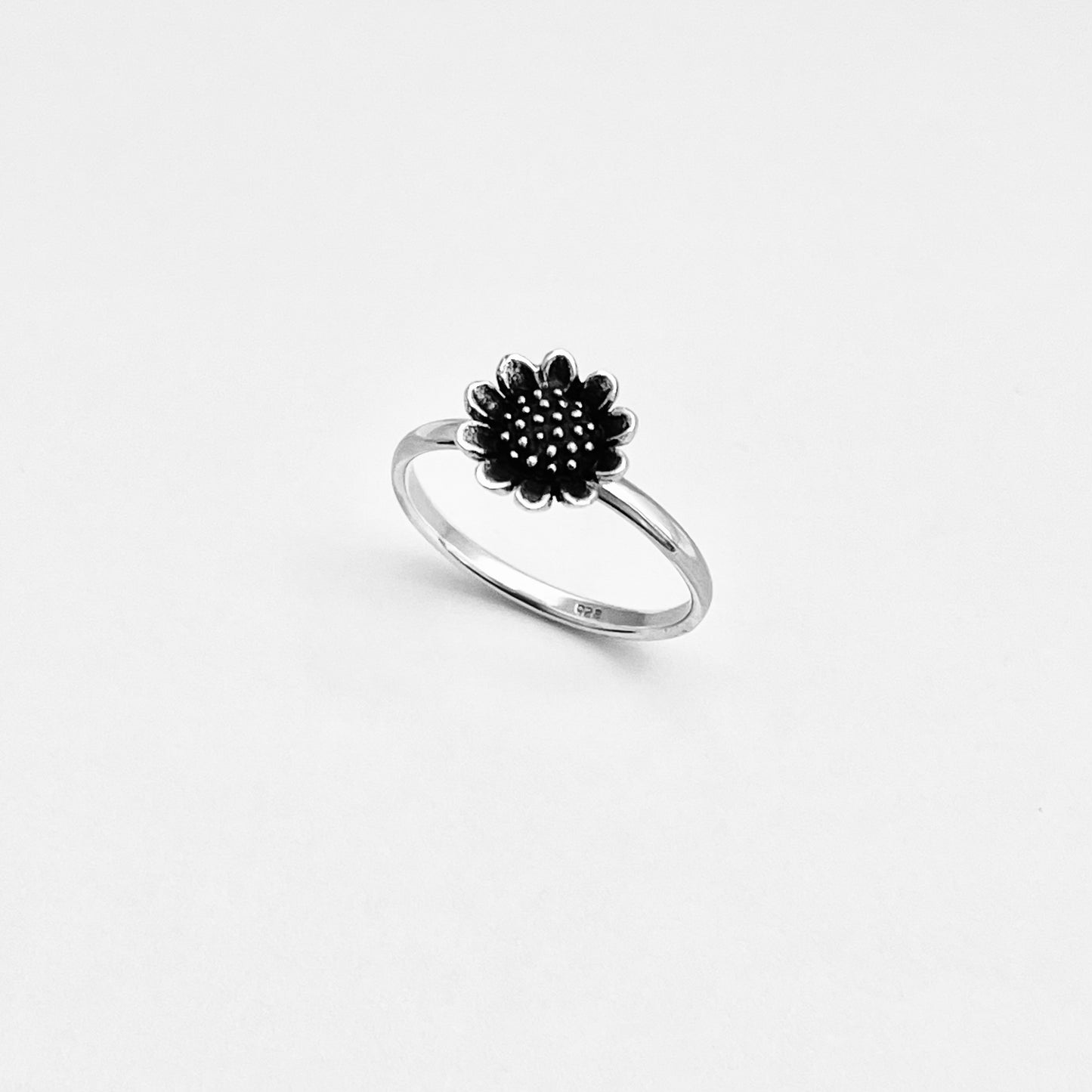 Sterling Silver Sunflower Ring, Flower Ring, Silver Rings, Sun Flowers
