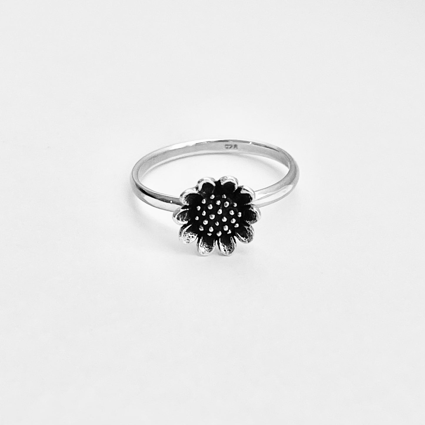 Sterling Silver Sunflower Ring, Flower Ring, Silver Rings, Sun Flowers
