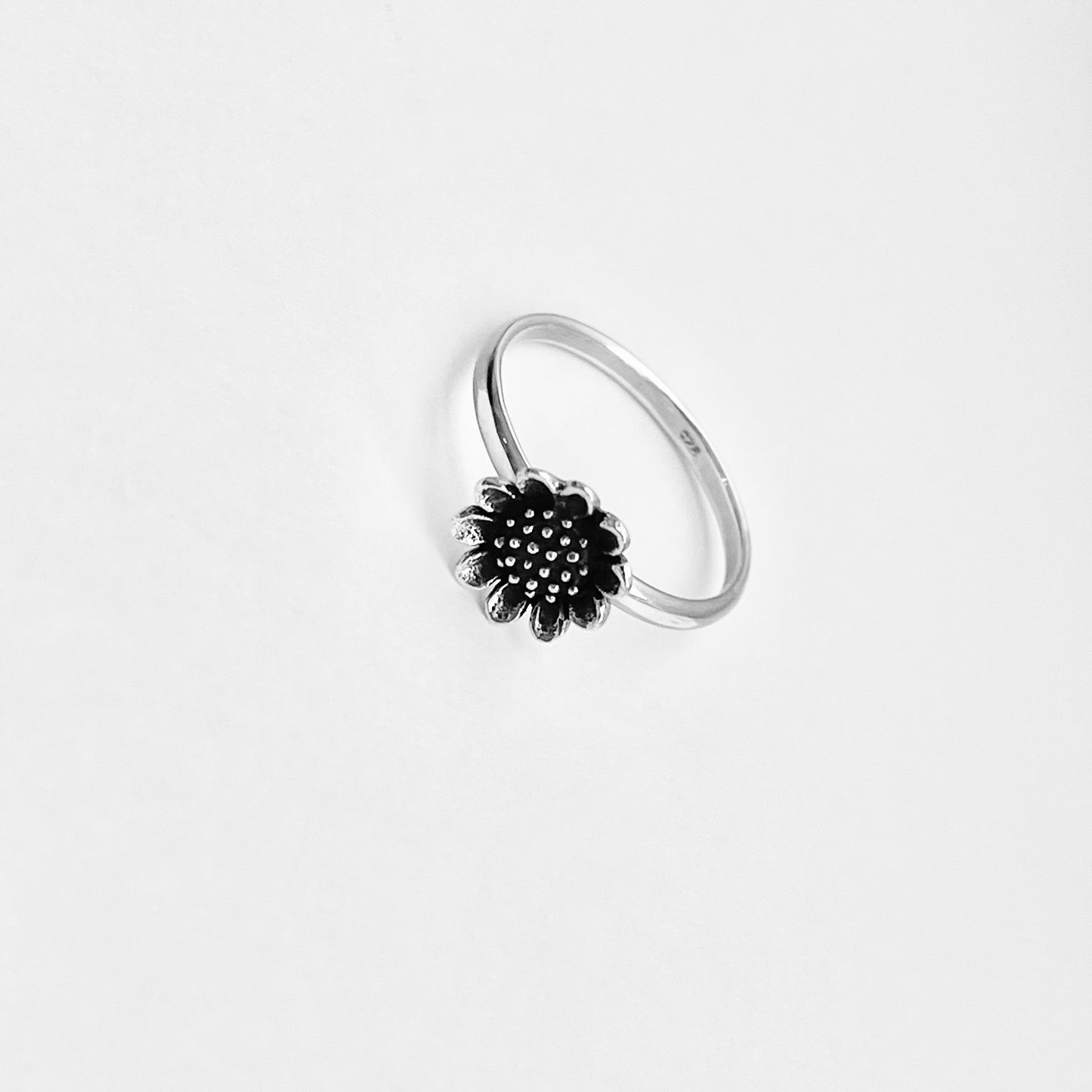 Sterling Silver Sunflower Ring, Flower Ring, Silver Rings, Sun Flowers