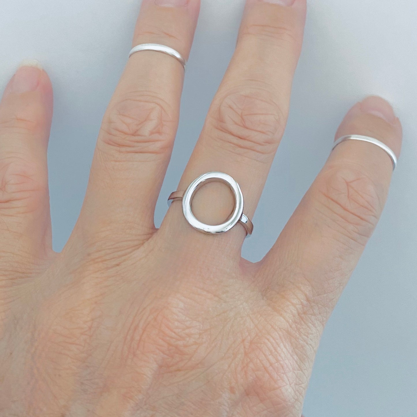 925 Sterling Silver Statement Open Circle Ring | Circle of Life Halo Infinite Rings