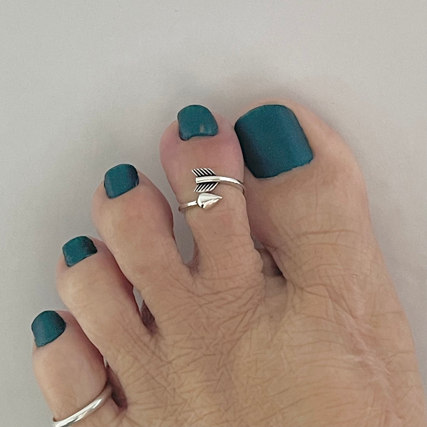 Sterling Silver Wraparound Arrow Toe Ring, Bow and Arrow Rings, Archery Ring