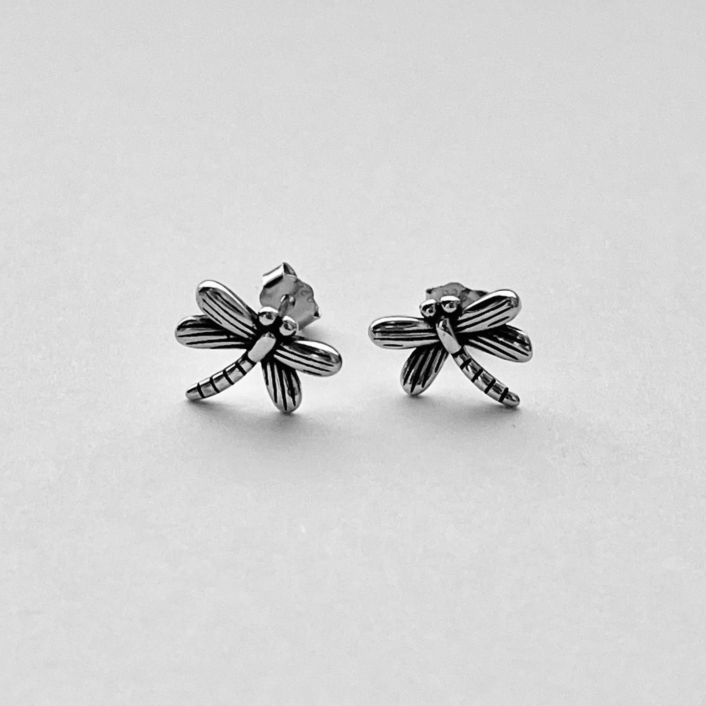 Sterling Silver Dragonfly Earring, Spirit Bug Earrings, Silver Stud Earring