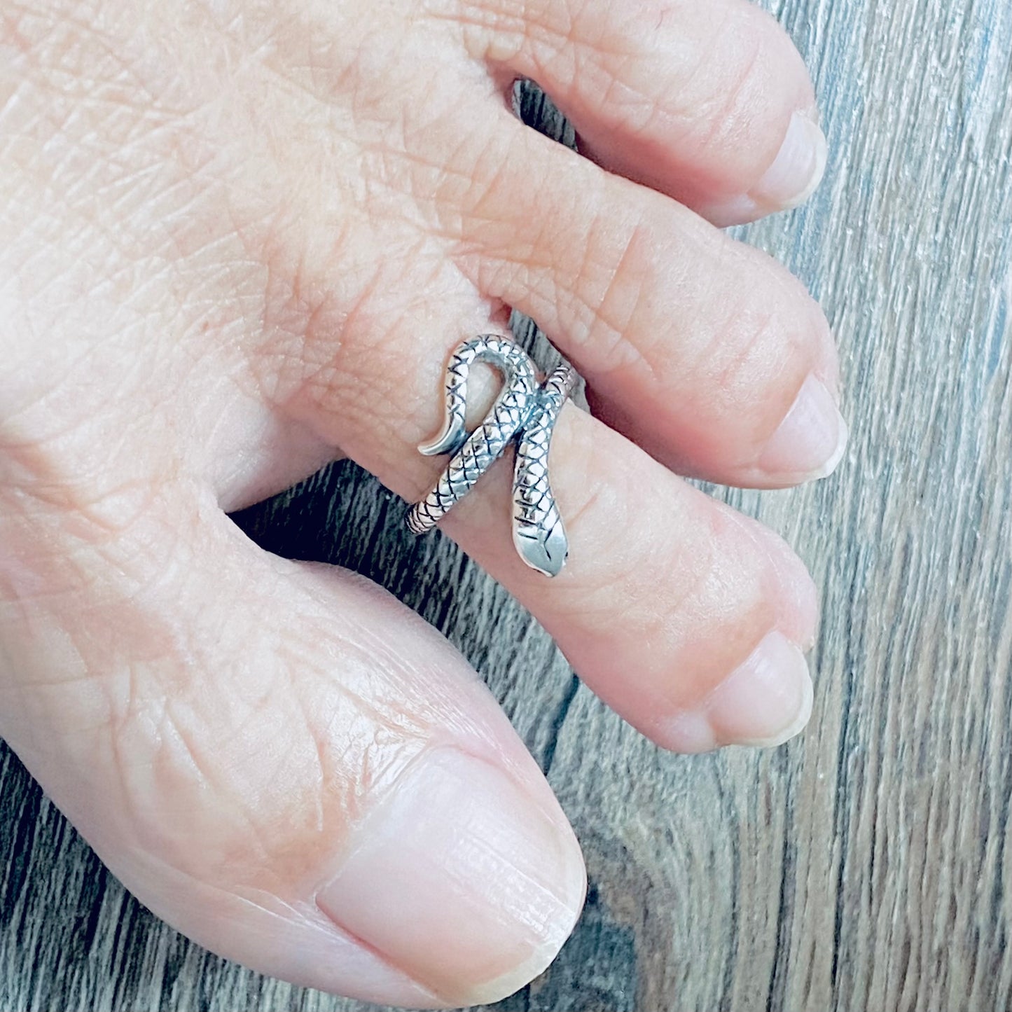 Sterling Silver Snake Toe Ring, Reptile Silver Rings, Animal Ring, Snakes