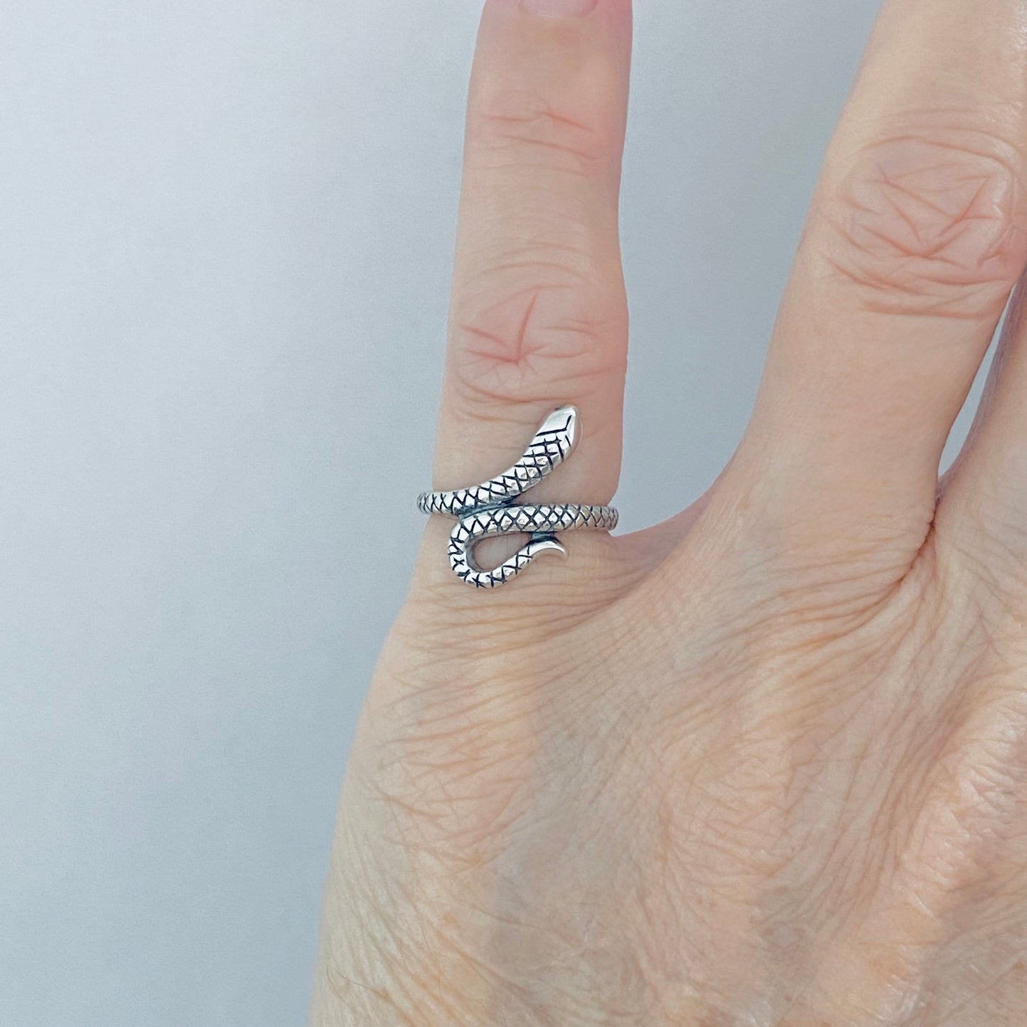 Sterling Silver Snake Toe Ring, Reptile Silver Rings, Animal Ring, Snakes