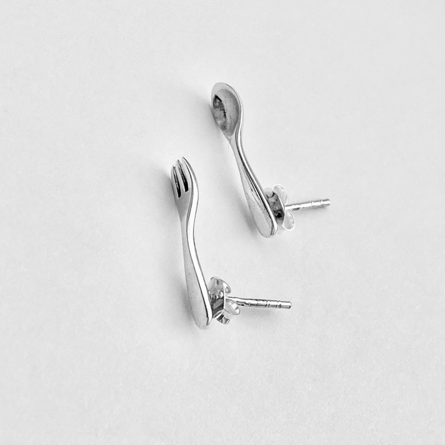 Sterling Silver Spoon and Fork Earrings, Utensils Earring, Chefs Earring, Cooking, Kitchen