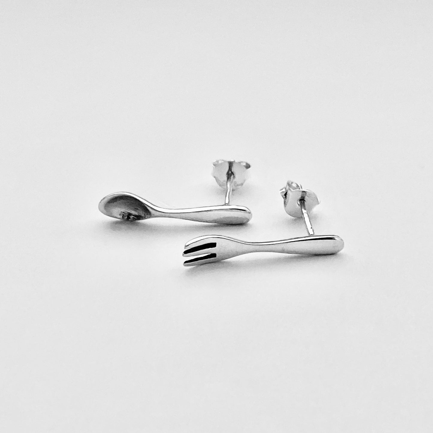 Sterling Silver Spoon and Fork Earrings, Utensils Earring, Chefs Earring, Cooking, Kitchen
