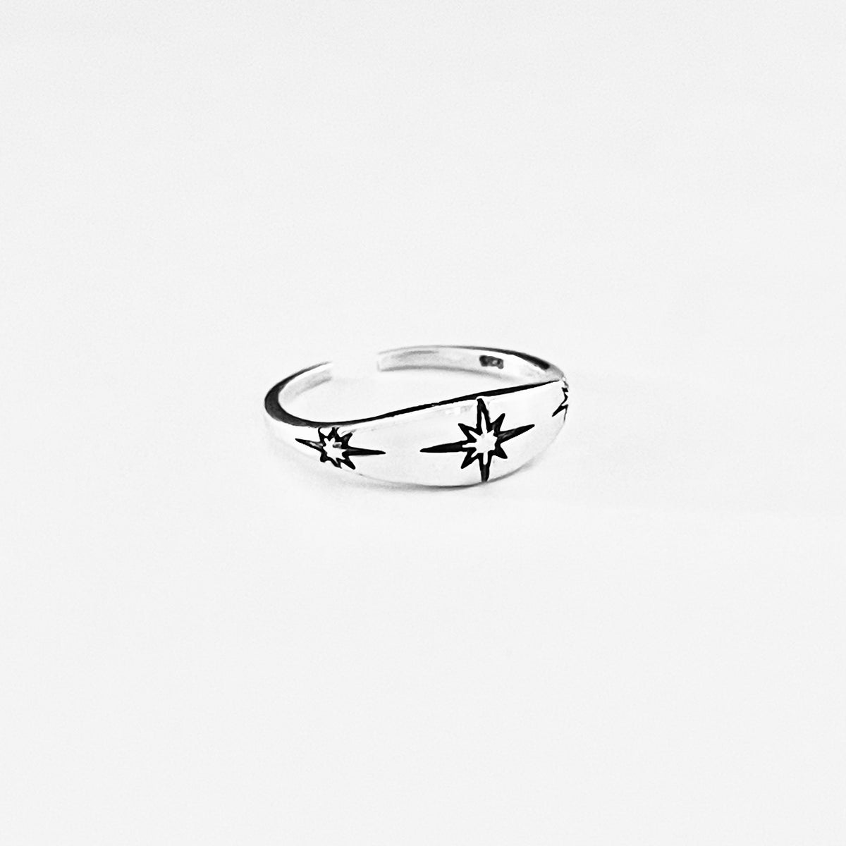 925 Sterling Silver Twinkle Star Toe Ring | Celestial Midi Pinky Silver Rings