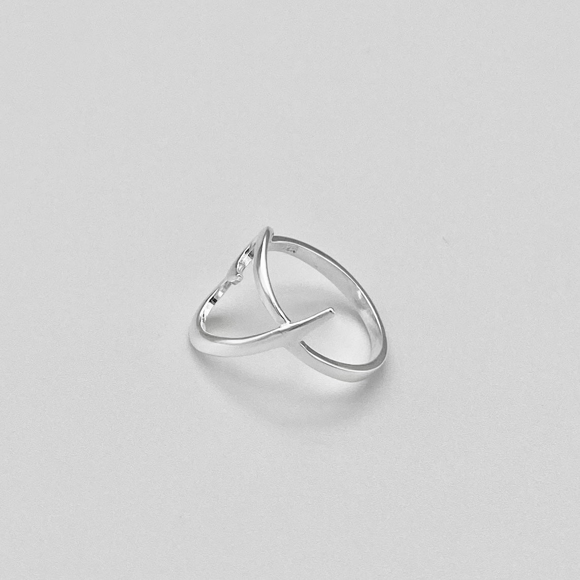 Sterling Silver High polish Open Big Heart Ring, Silver Rings, Love Hearts