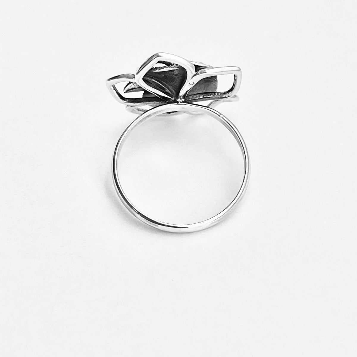 925 Sterling Silver Statement Boho Flower Ring – Delicate Floral Silver Rings