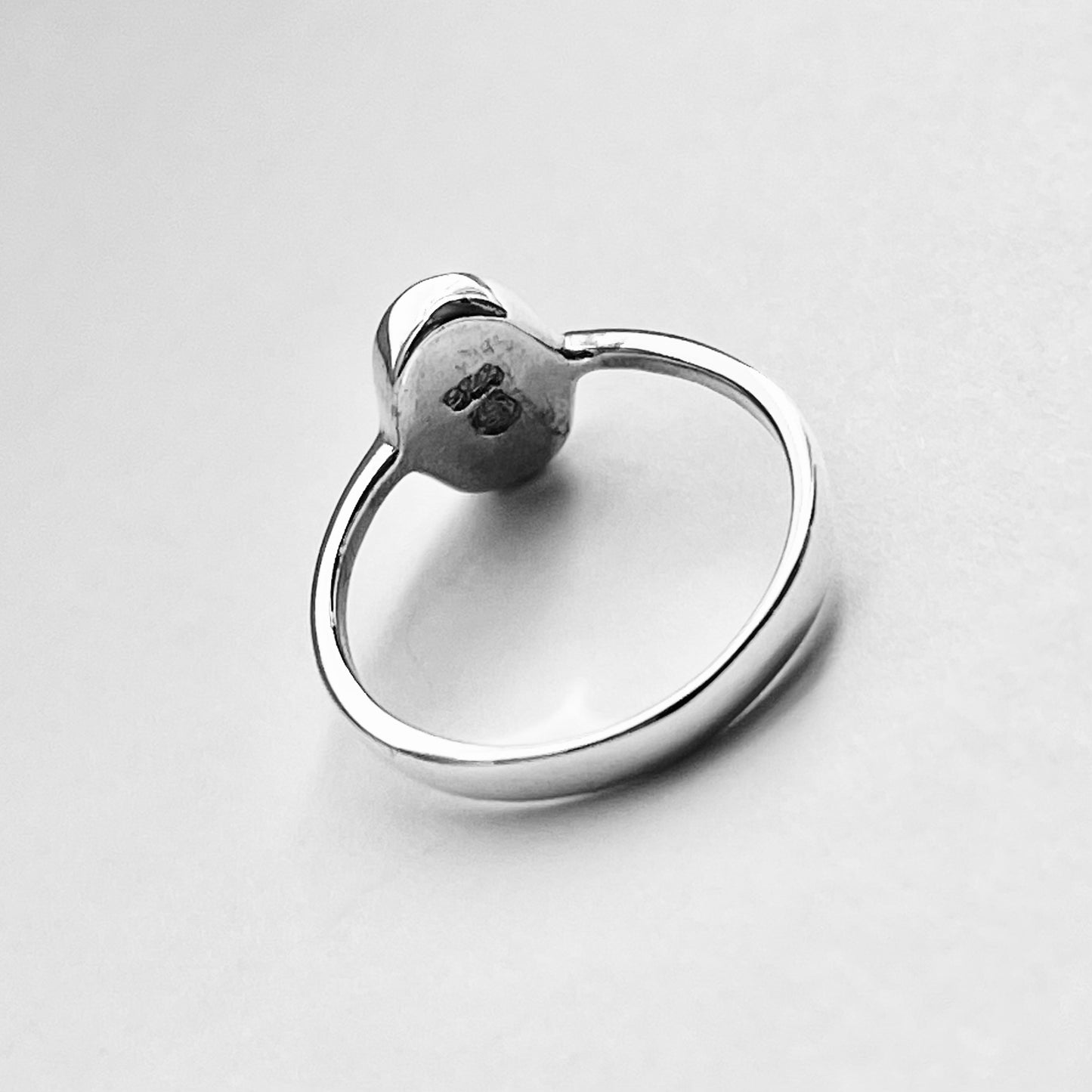 Sterling Silver Small Oval Black Onyx Ring | Minimalist Healing Stone Silver Ring