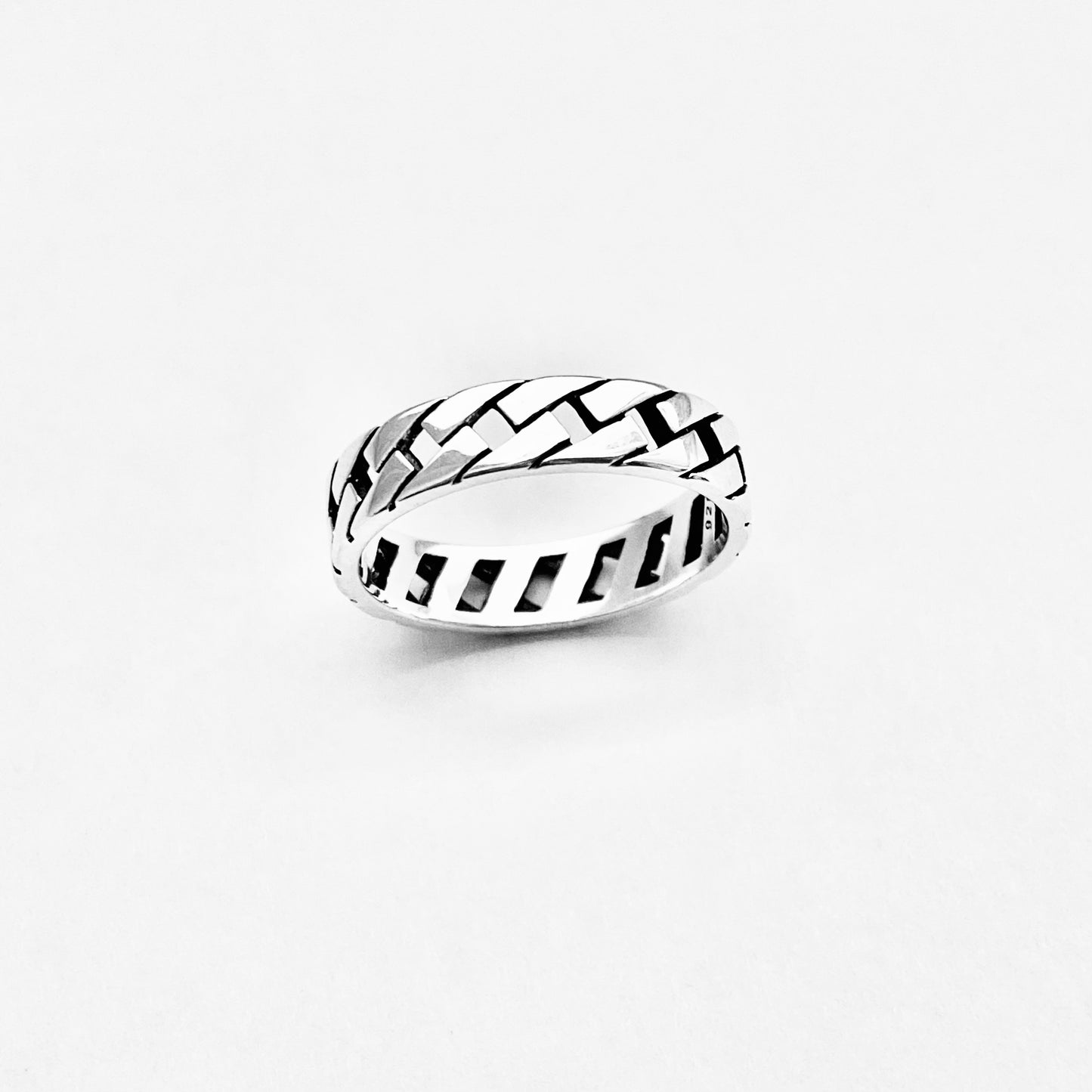 Sterling Silver Unisex Eternity Link Ring, Wedding Bands, Silver Rings, Chain Links