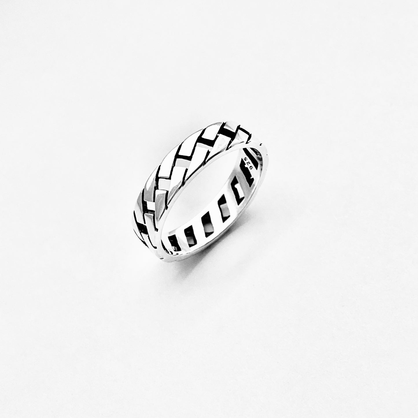Sterling Silver Unisex Eternity Link Ring, Wedding Bands, Silver Rings, Chain Links