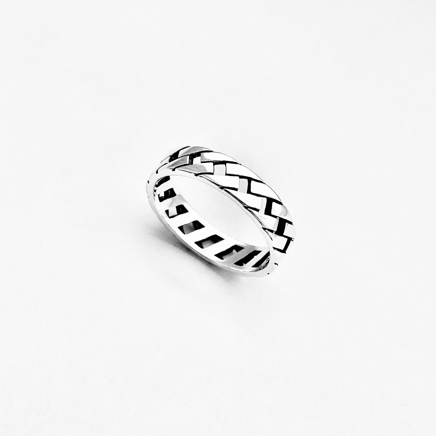 Sterling Silver Unisex Eternity Link Ring, Wedding Bands, Silver Rings, Chain Links