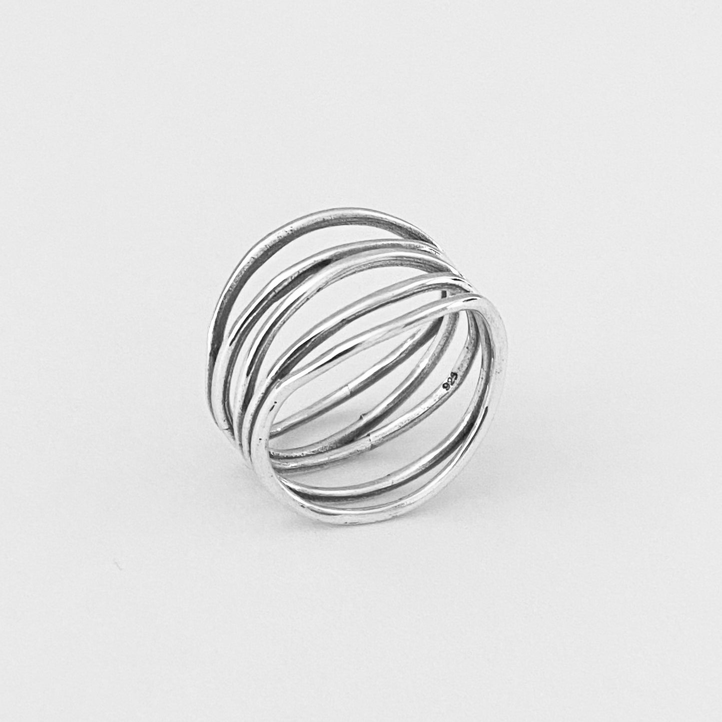 Sterling Silver Multiple Bands Thin Wrap Ring | Boho Statement Jewelry