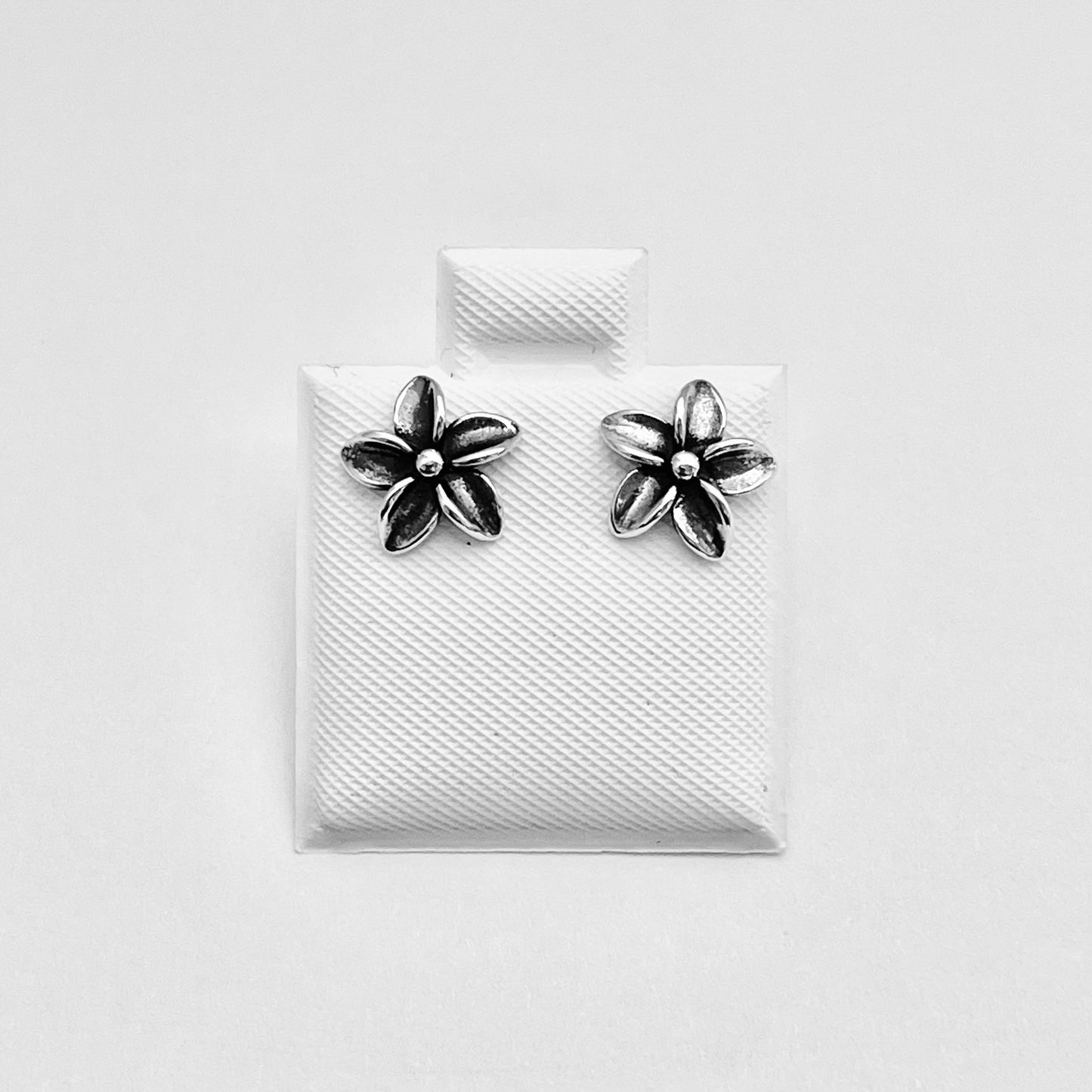 Sterling Silver Plumeria Stud Earrings, Silver Earring, Hawaii Flower, Lei Flowers