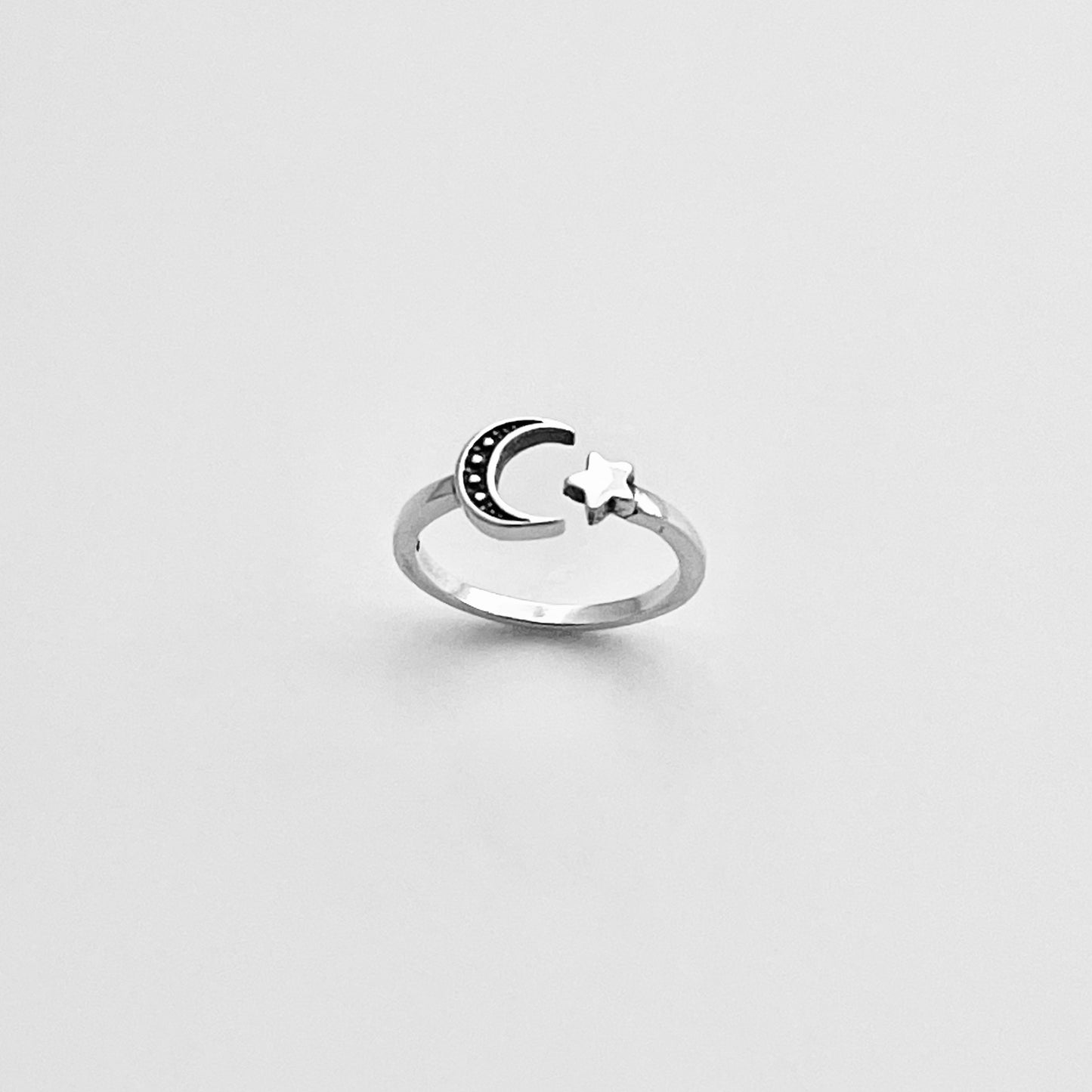 Sterling Silver Crescent Moon and Star Toe Ring, Celestial Ring, Silver Rings