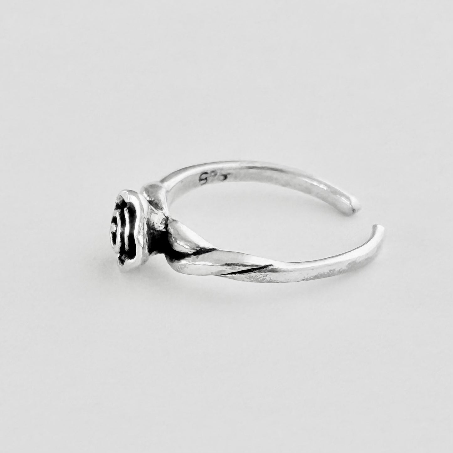 Sterling Silver Rose Toe Ring, Flower Rings, Stem Roses, Love Flowers