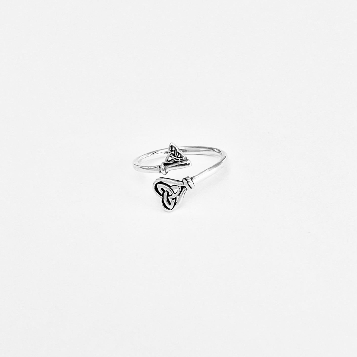 Sterling Silver Delicate Wraparound Triquetra Heart Key Ring, Silver Rings, Love Keys, Celtic Knots