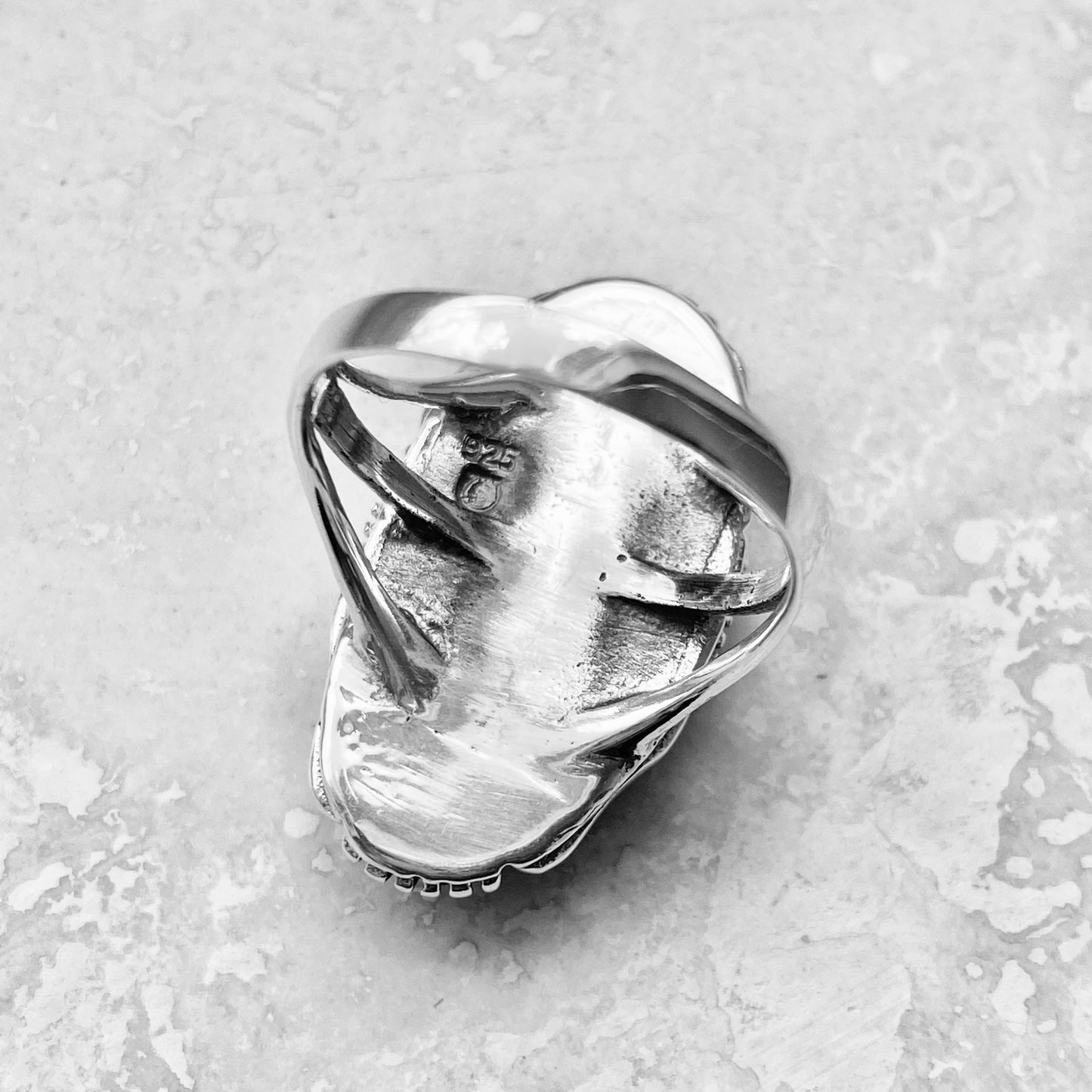 Sterling Silver Long Oval Genuine Turquoise Ring, Statement Stone Jewelry