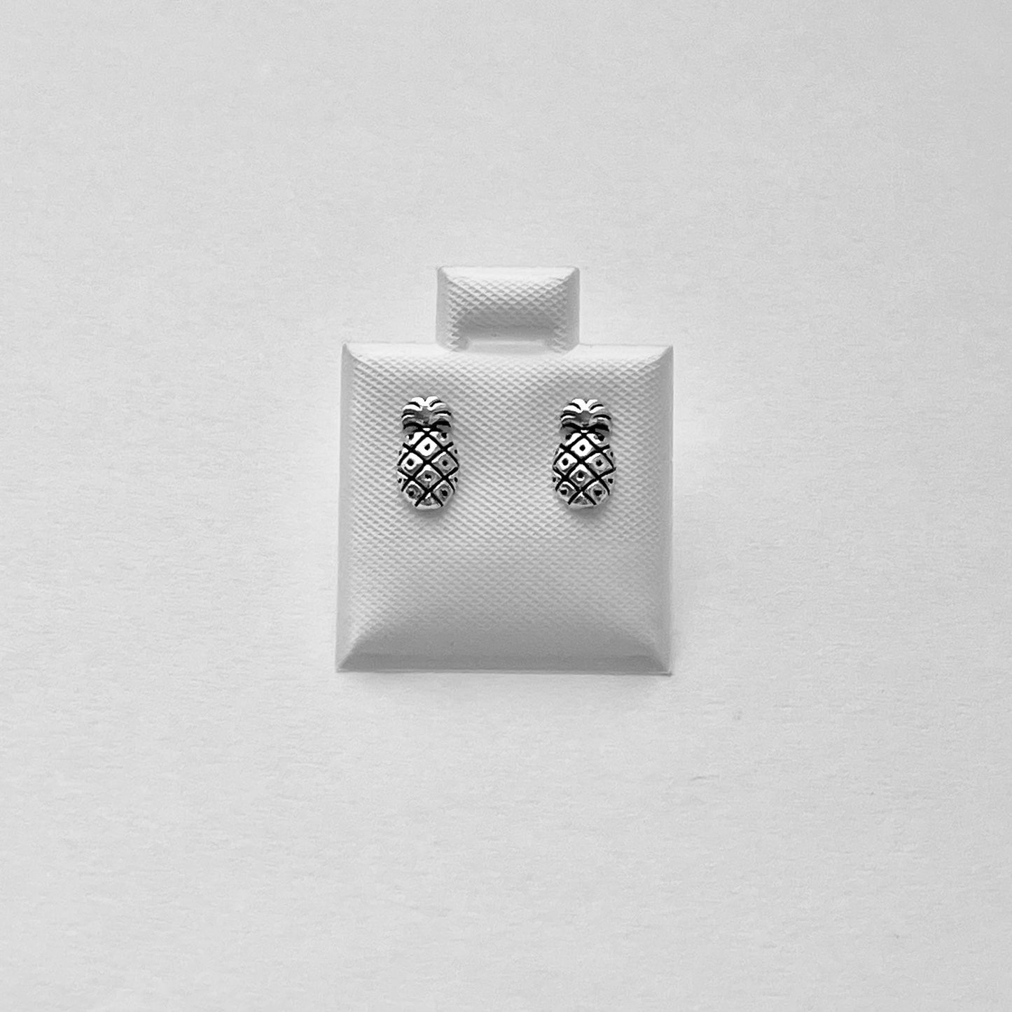 Sterling Silver Small Pineapple Earring, Tropical Fruit Earrings, Stud Silver Earring