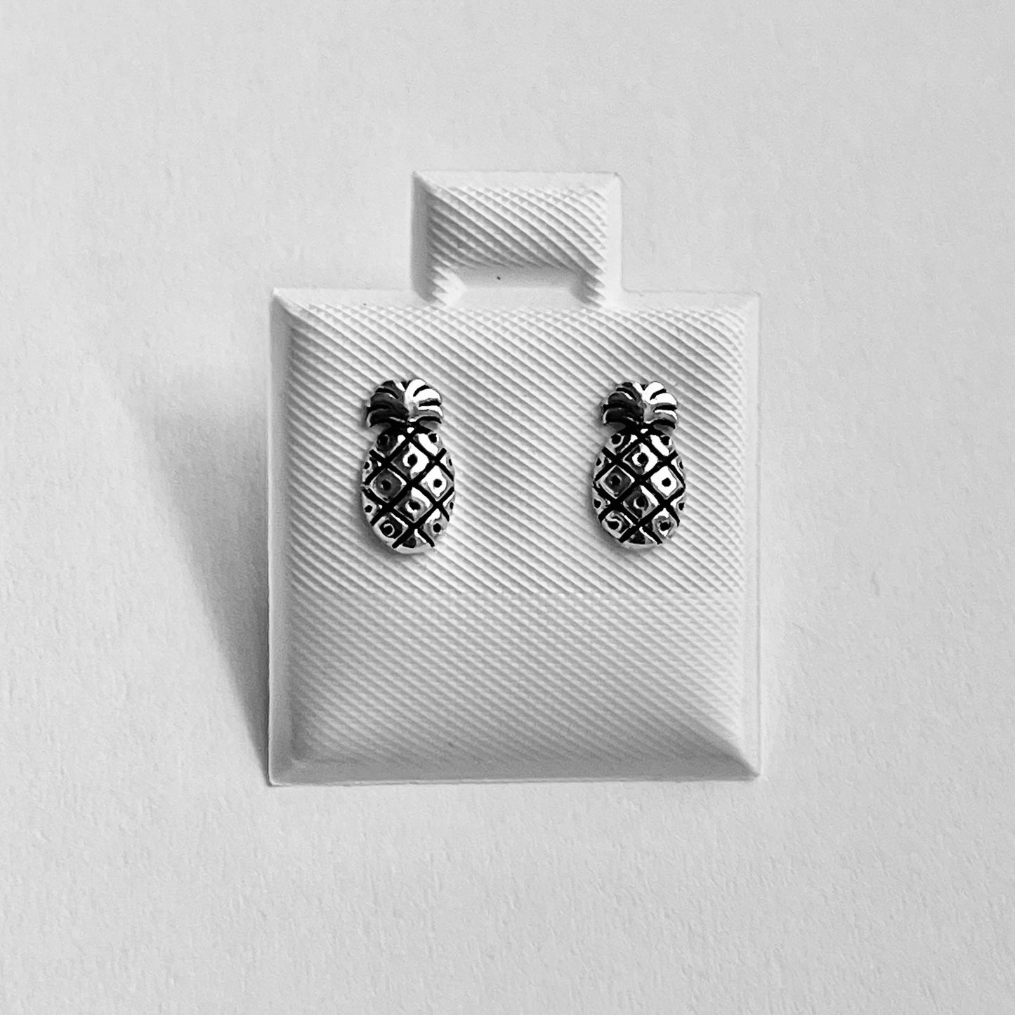 Sterling Silver Small Pineapple Earring, Tropical Fruit Earrings, Stud Silver Earring