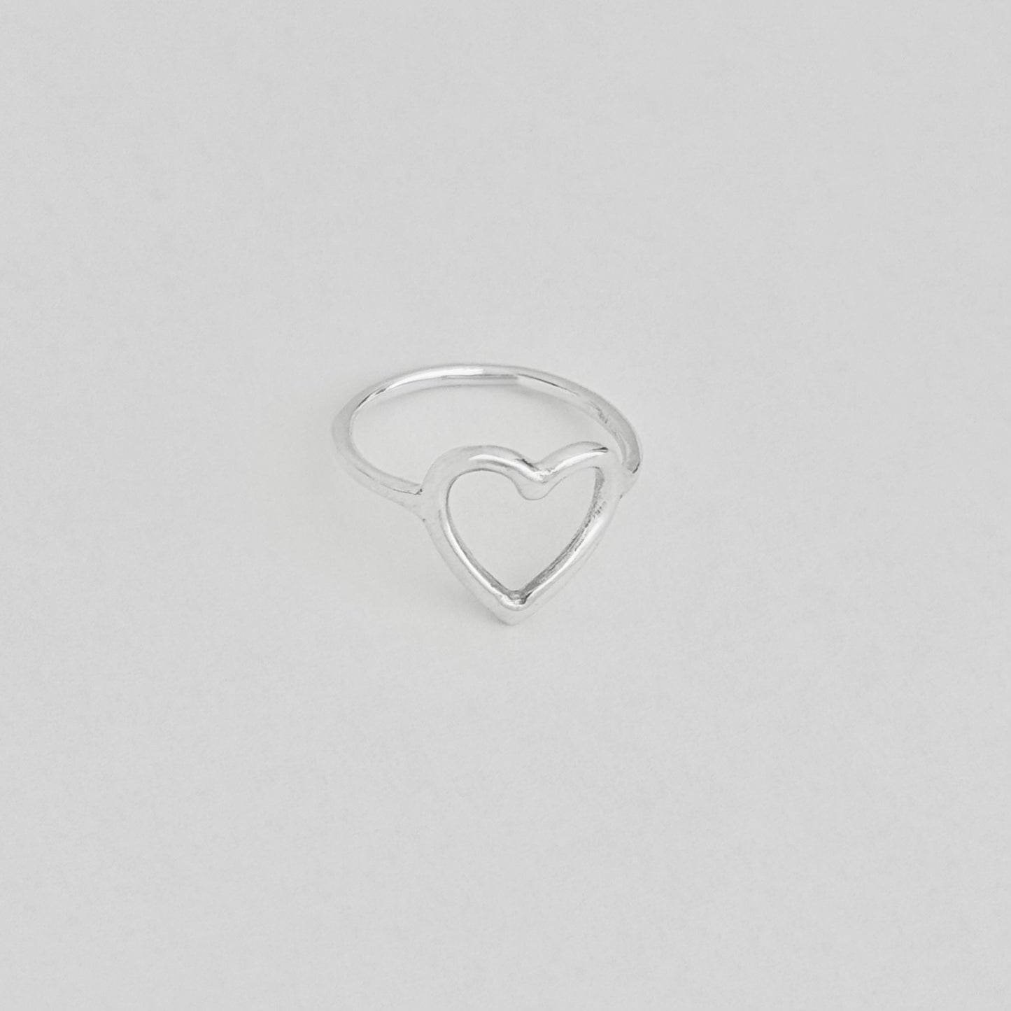 Sterling Silver Open Heart Ring, Silver Rings, Statement Hearts, Eternity Love