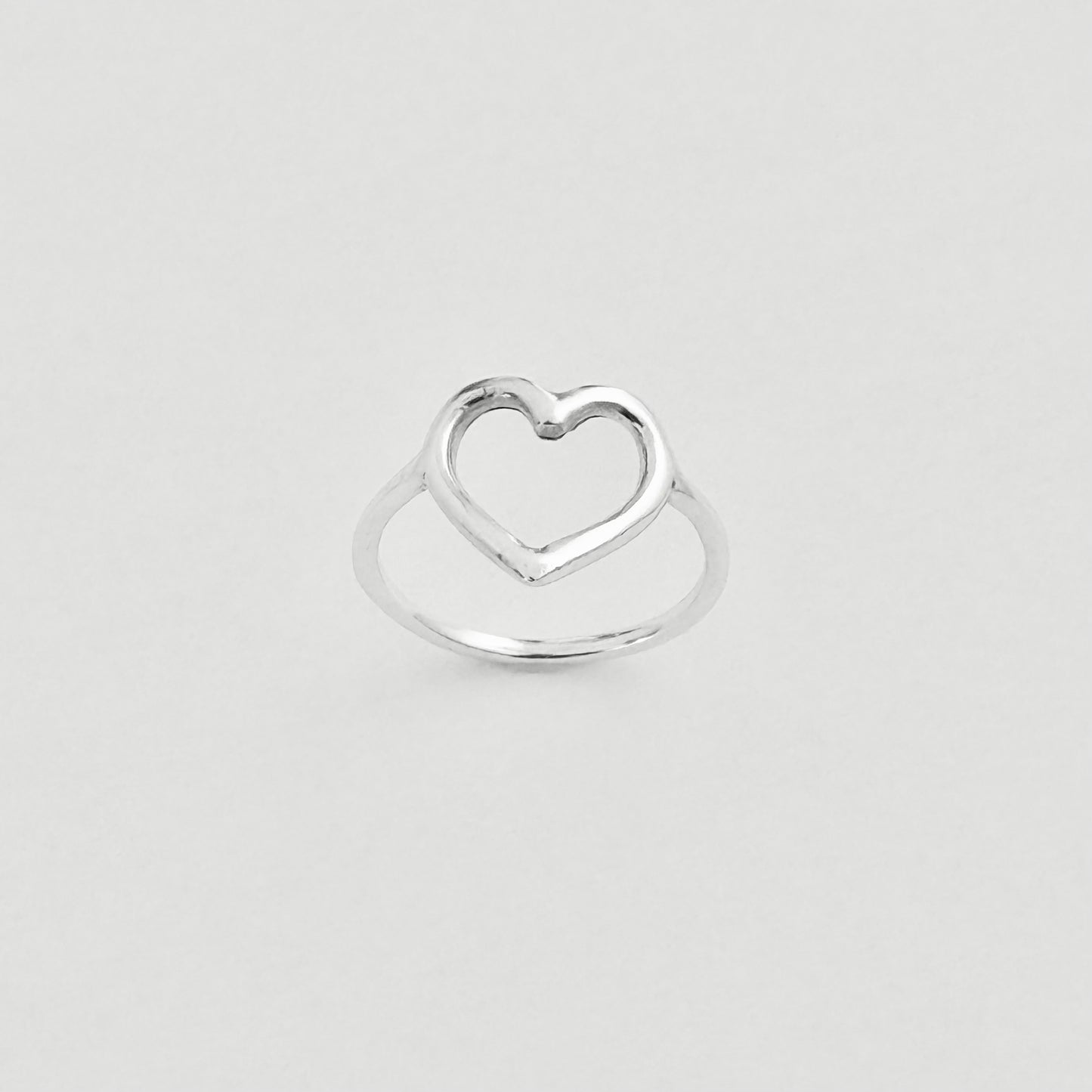 Sterling Silver Open Heart Ring, Silver Rings, Statement Hearts, Eternity Love