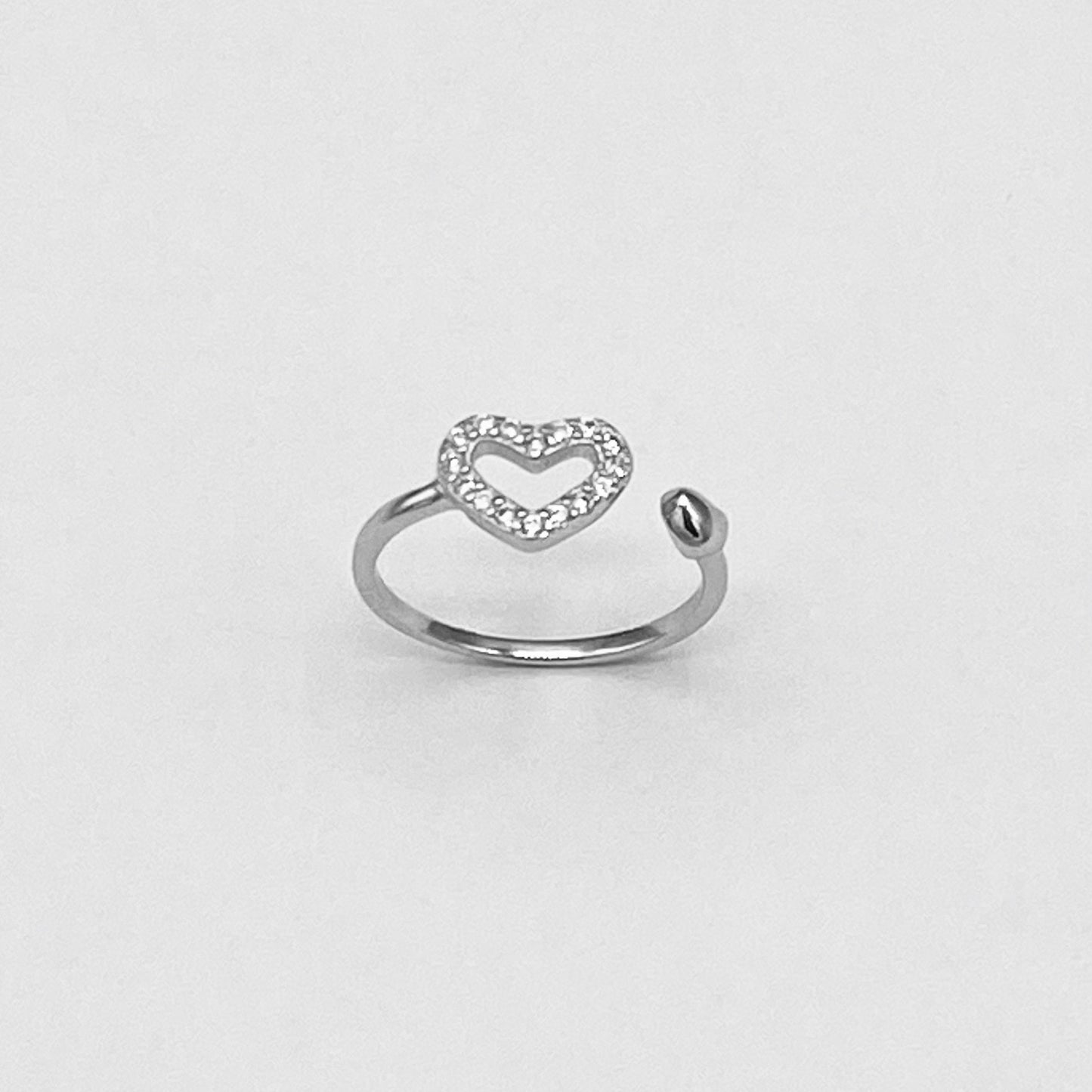 Sterling Silver Delicate CZ Heart Toe Ring, Midi Ring, Silver Rings, Love Hearts
