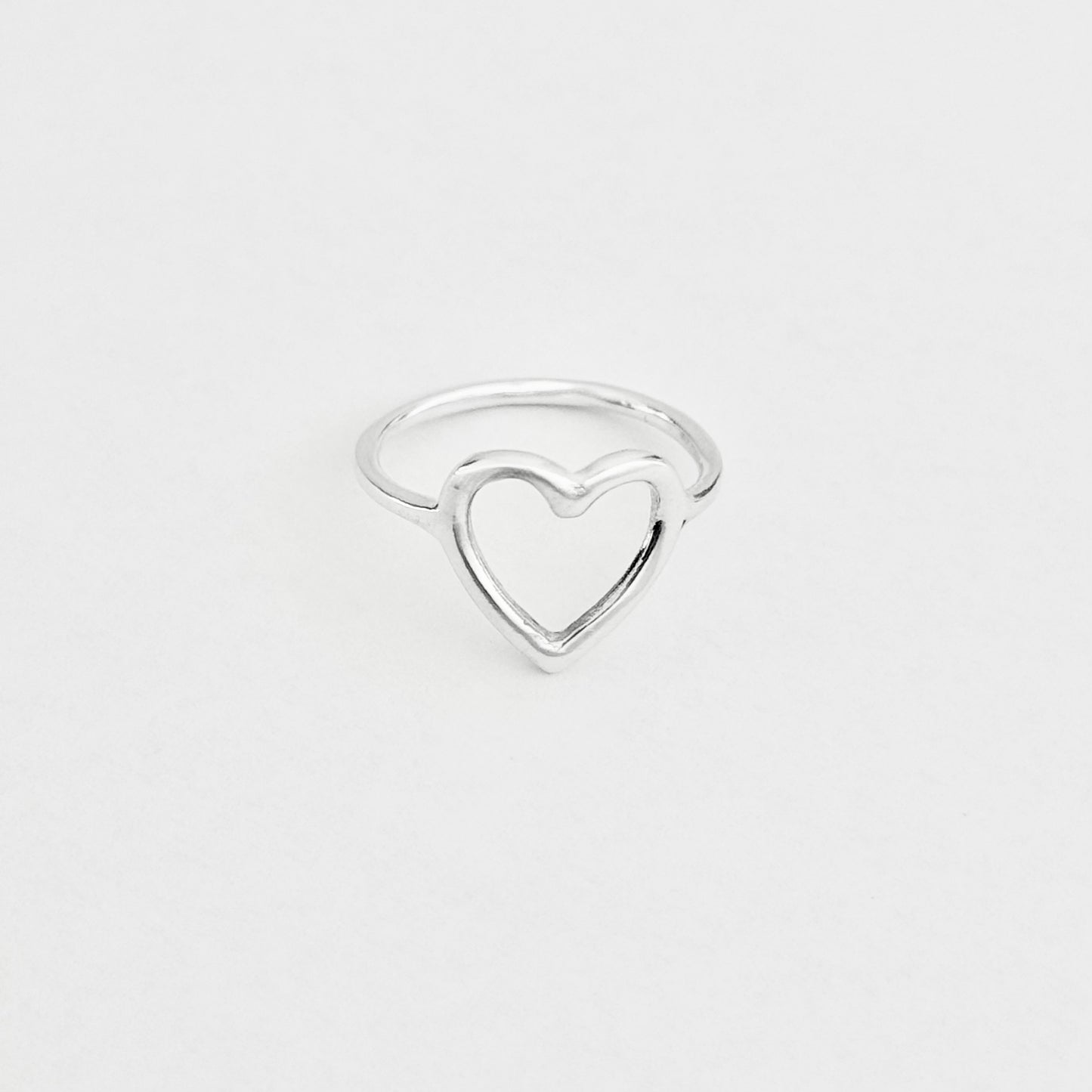 Sterling Silver Open Heart Ring, Silver Rings, Statement Hearts, Eternity Love