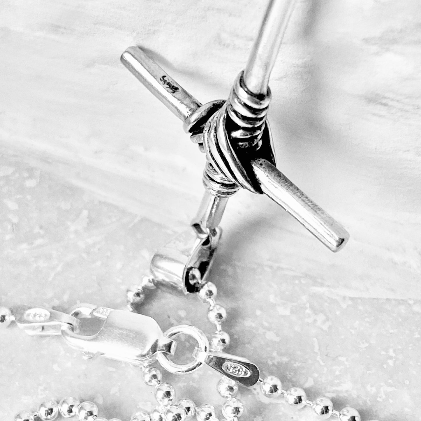 Unisex Sterling Silver Wire Wrapped Cross Necklace | Statement Christian Jewelry